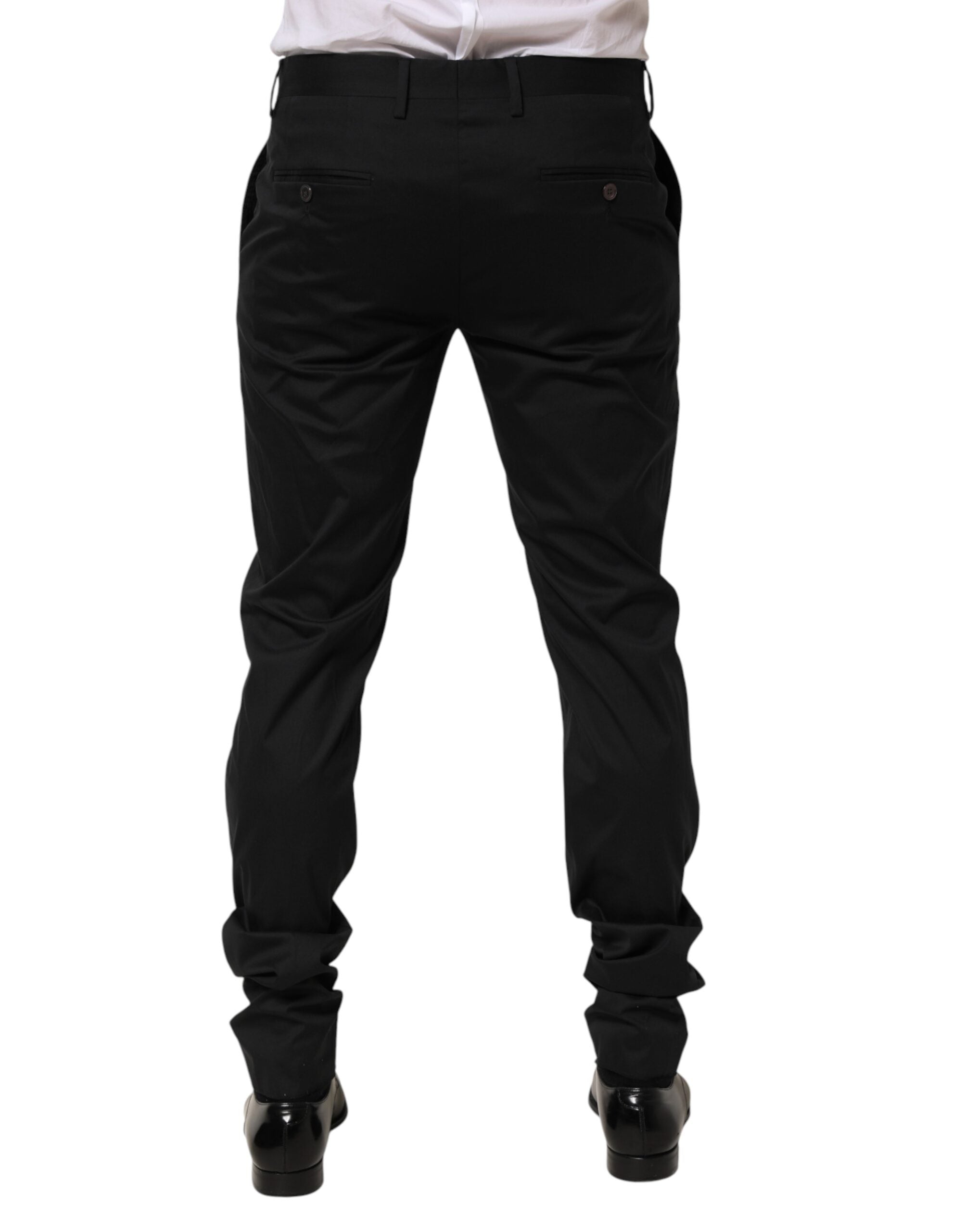 Dolce & Gabbana Schwarze Baumwoll-Anzugshose für Herren