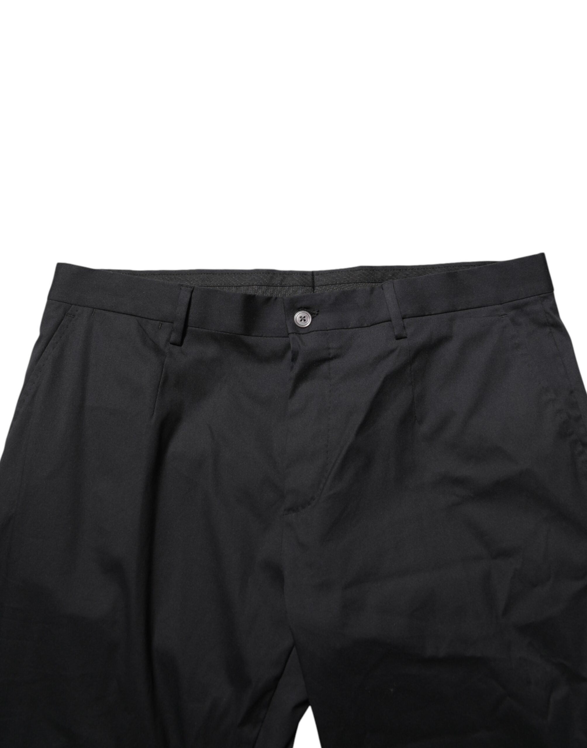 Dolce & Gabbana Schwarze Baumwoll-Anzugshose für Herren