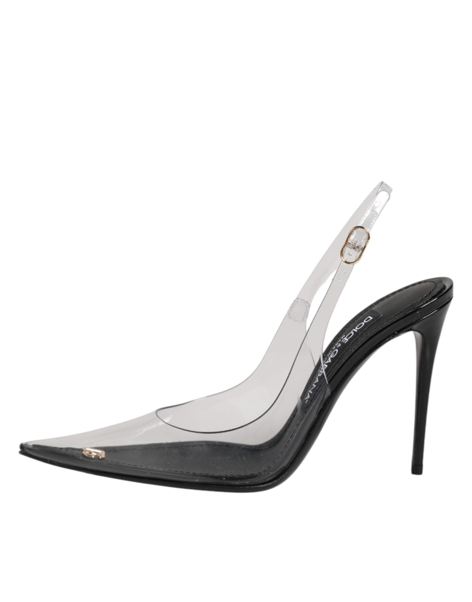 Dolce & Gabbana Schwarze Leder Slingback Pumps mit PVC-Details