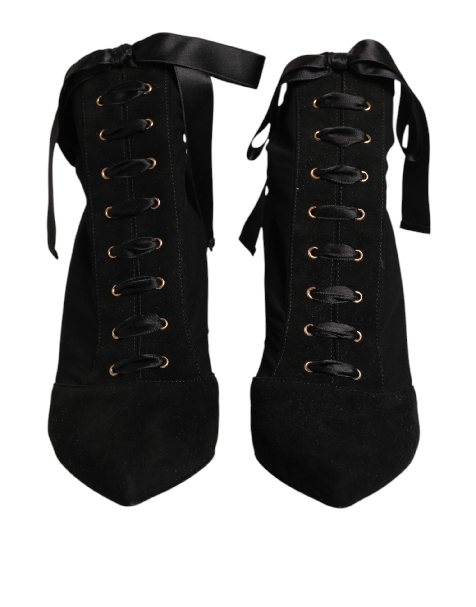 Dolce & Gabbana Schwarze Stiletto-High-Heels mit Schnürung