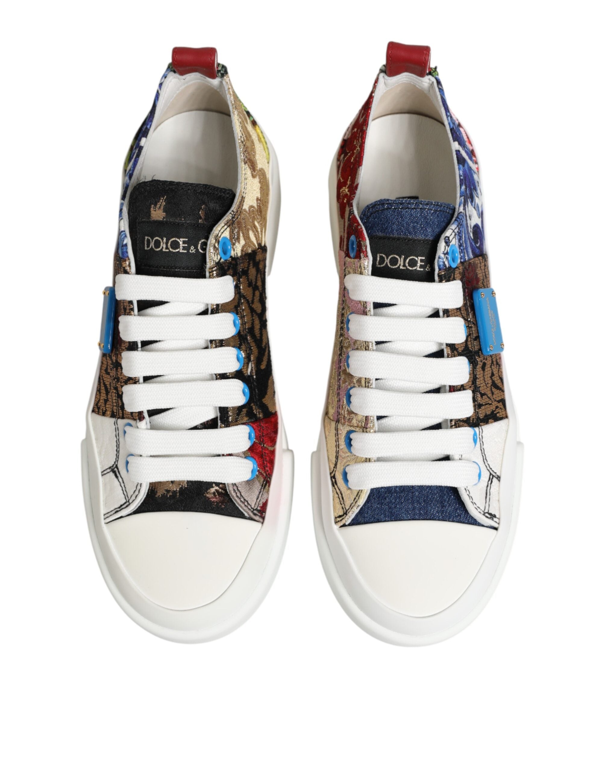 Dolce & Gabbana Multicolor Patchwork Low Top Sneakers Schuhe
