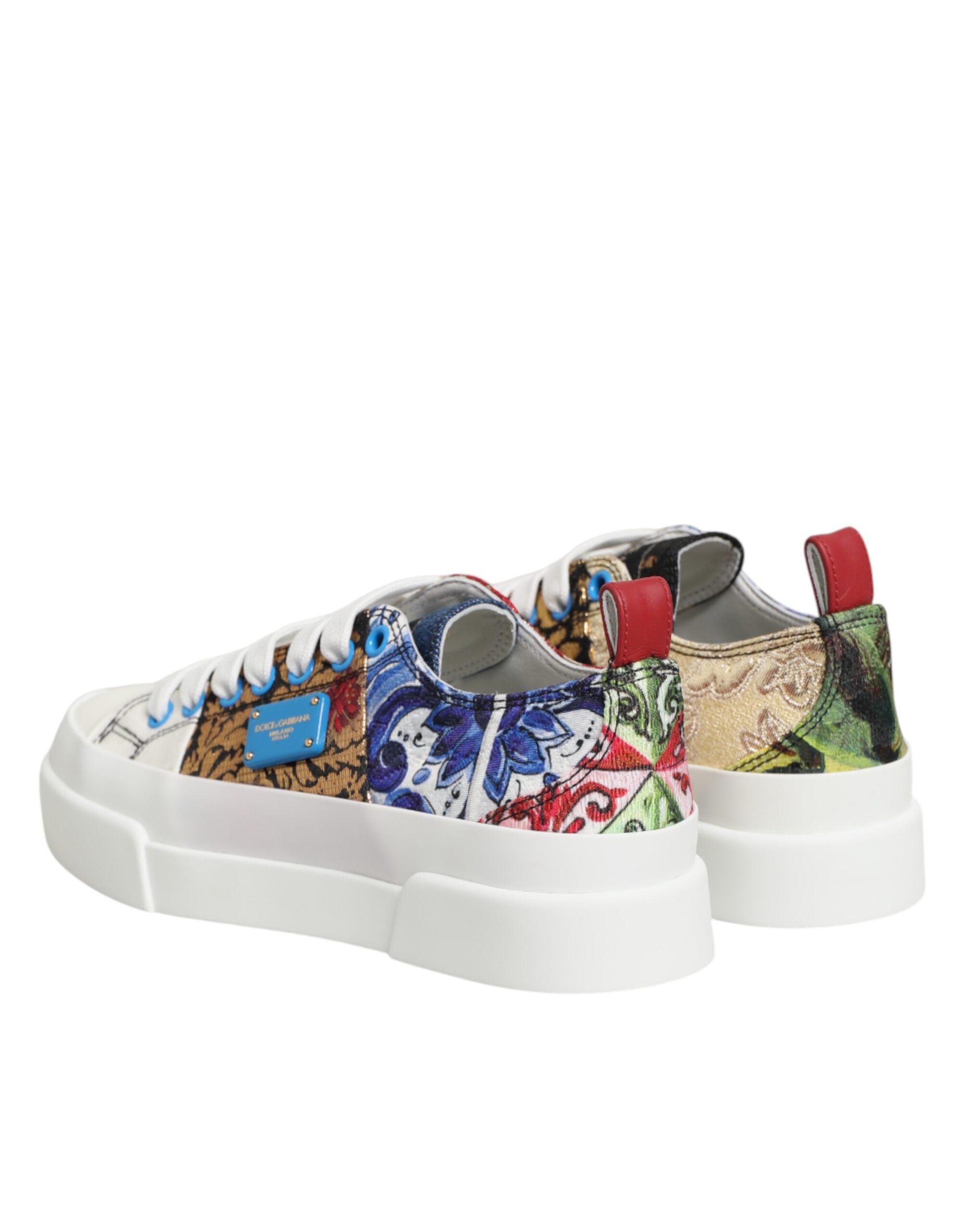 Dolce & Gabbana Multicolor Patchwork Low Top Sneakers Schuhe