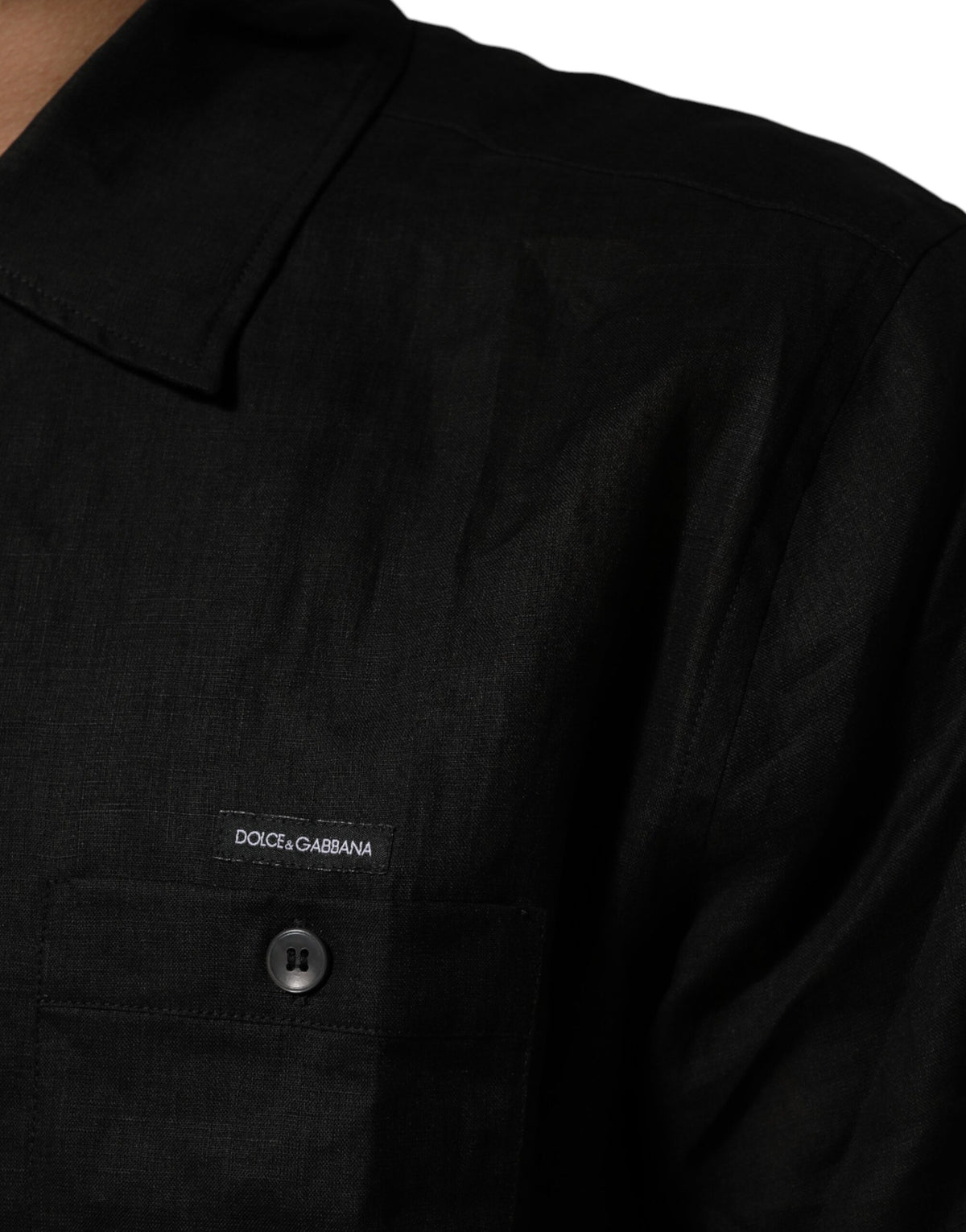 Carhartt Wip Schwarzes Leinen-Poloshirt mit Kragen und kurzen Ärmeln