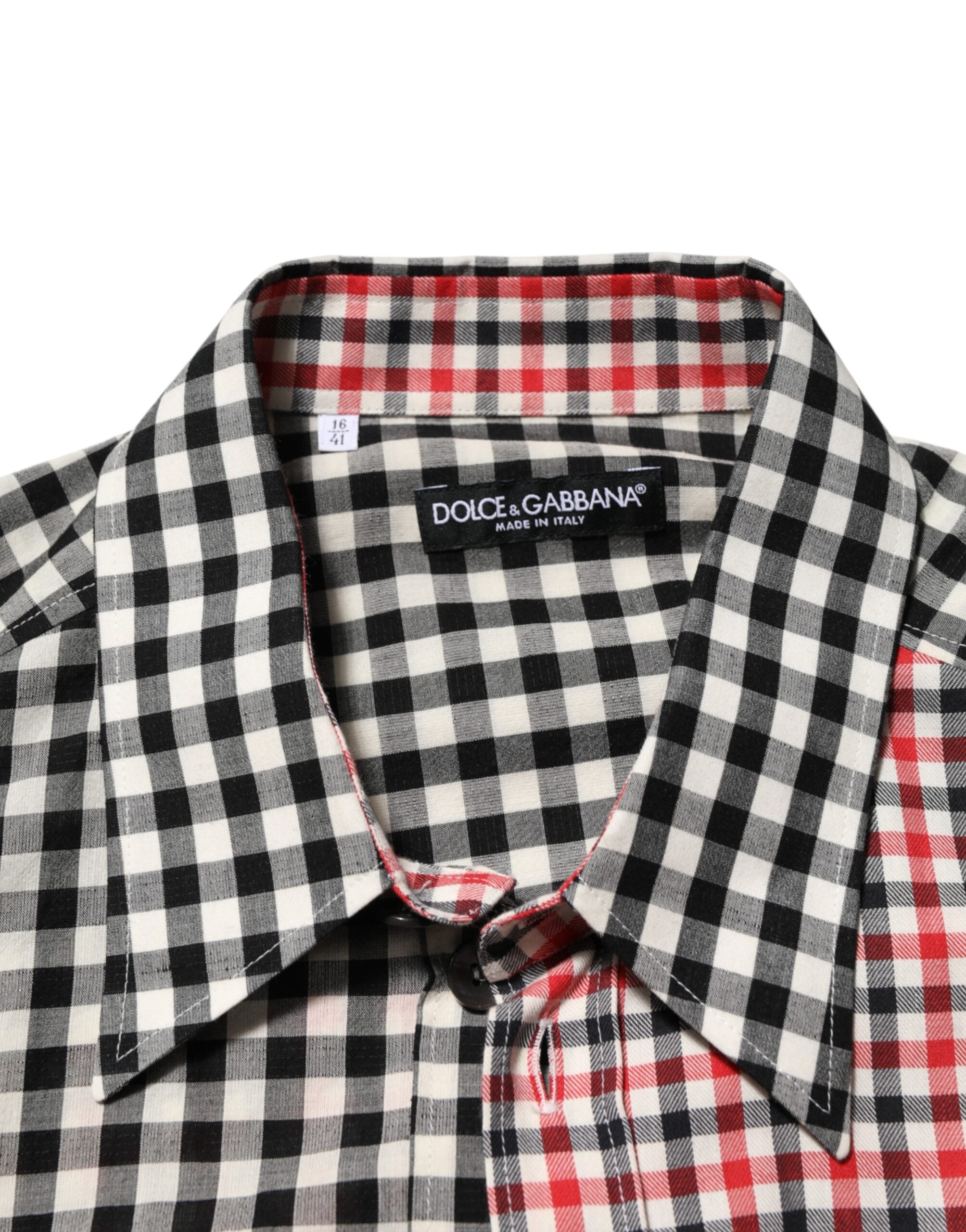 Dolce & Gabbana Buntes Baumwollhemd mit Kragen und Karomuster