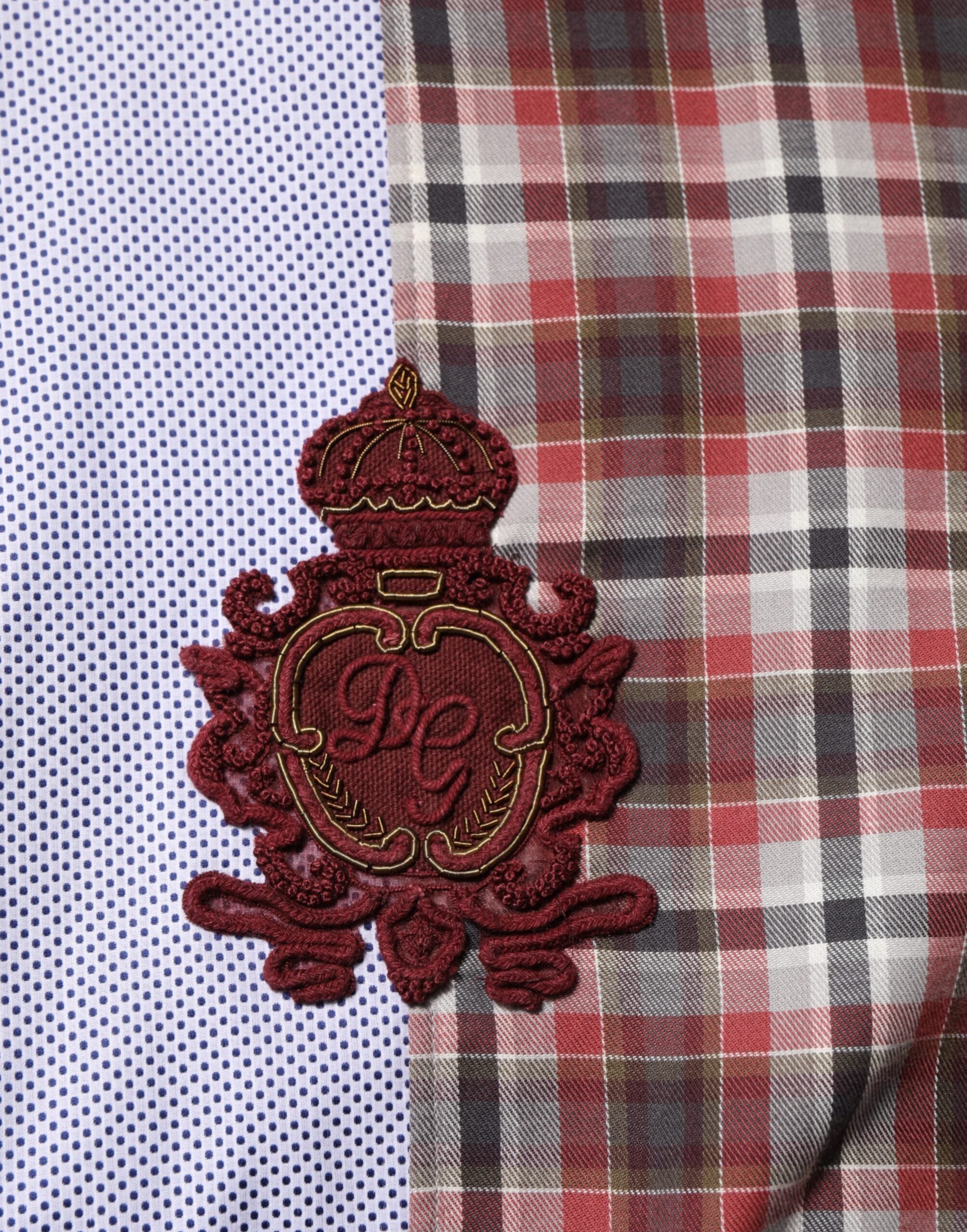 Dolce & Gabbana Buntes Baumwollhemd mit Kragen und Karomuster