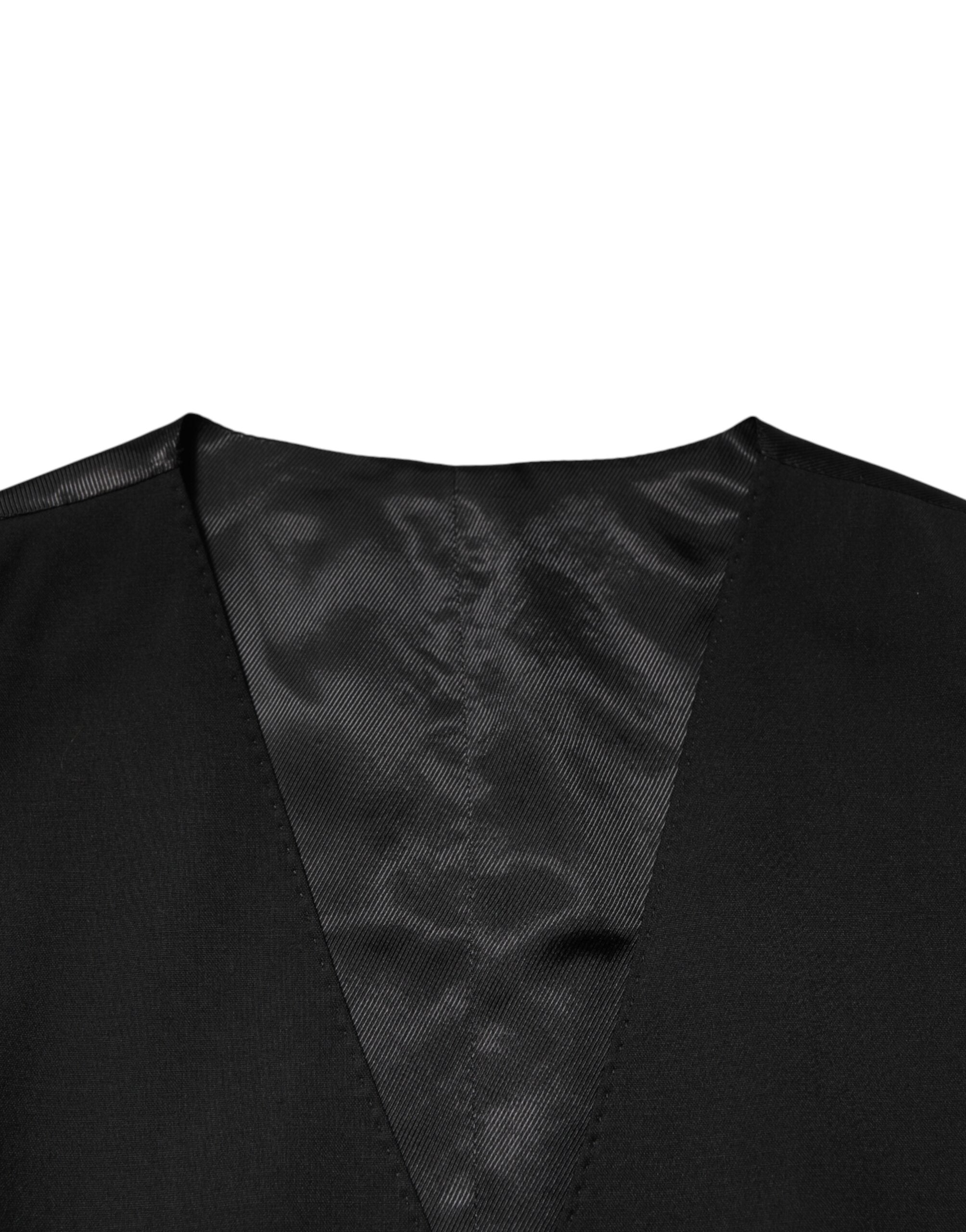 Dolce & Gabbana Schwarze Polyester-Weste, formell