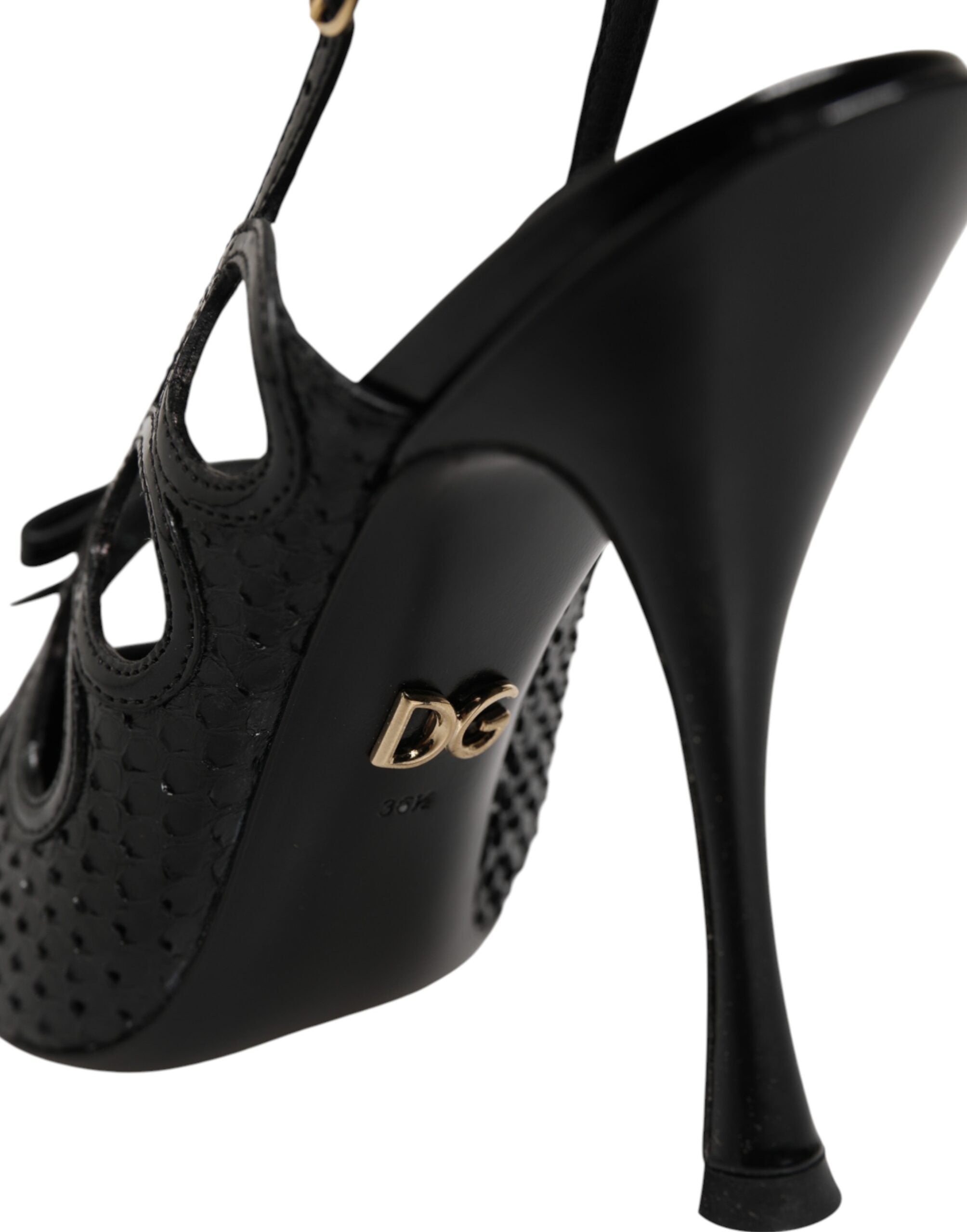 Dolce & Gabbana Lederslingback-Pumps mit hohem Absatz