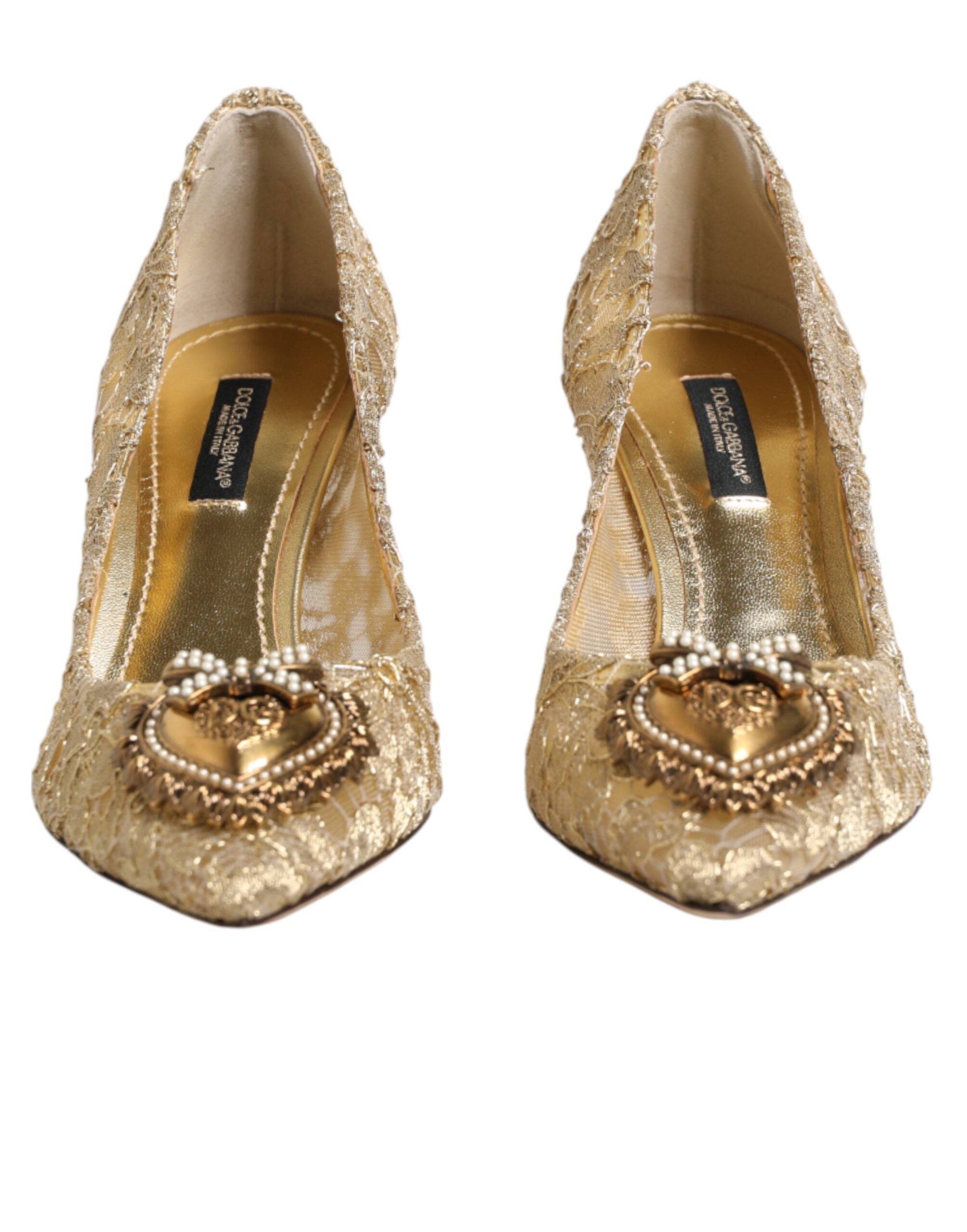 Dolce & Gabbana Goldene Taormina-Spitzen-DEVOTION-Pumps