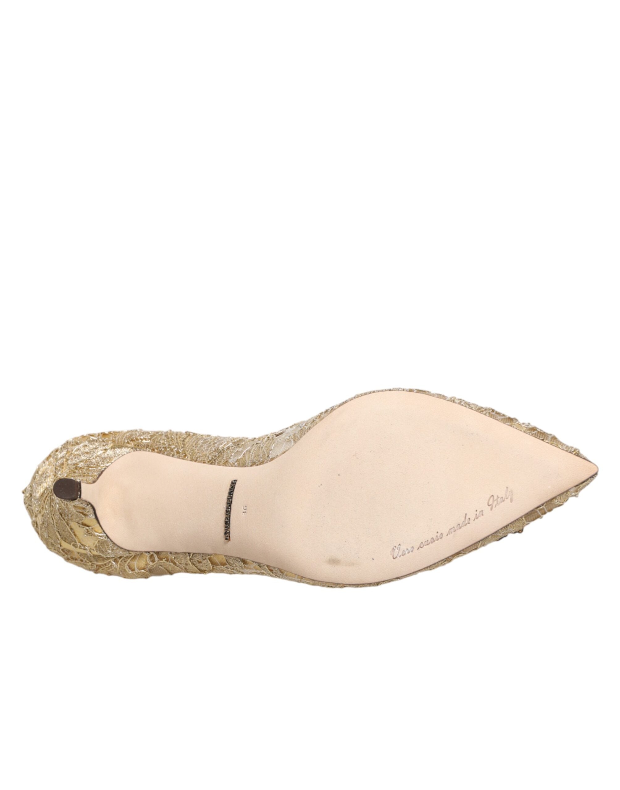 Dolce & Gabbana Goldene Taormina-Spitzen-DEVOTION-Pumps