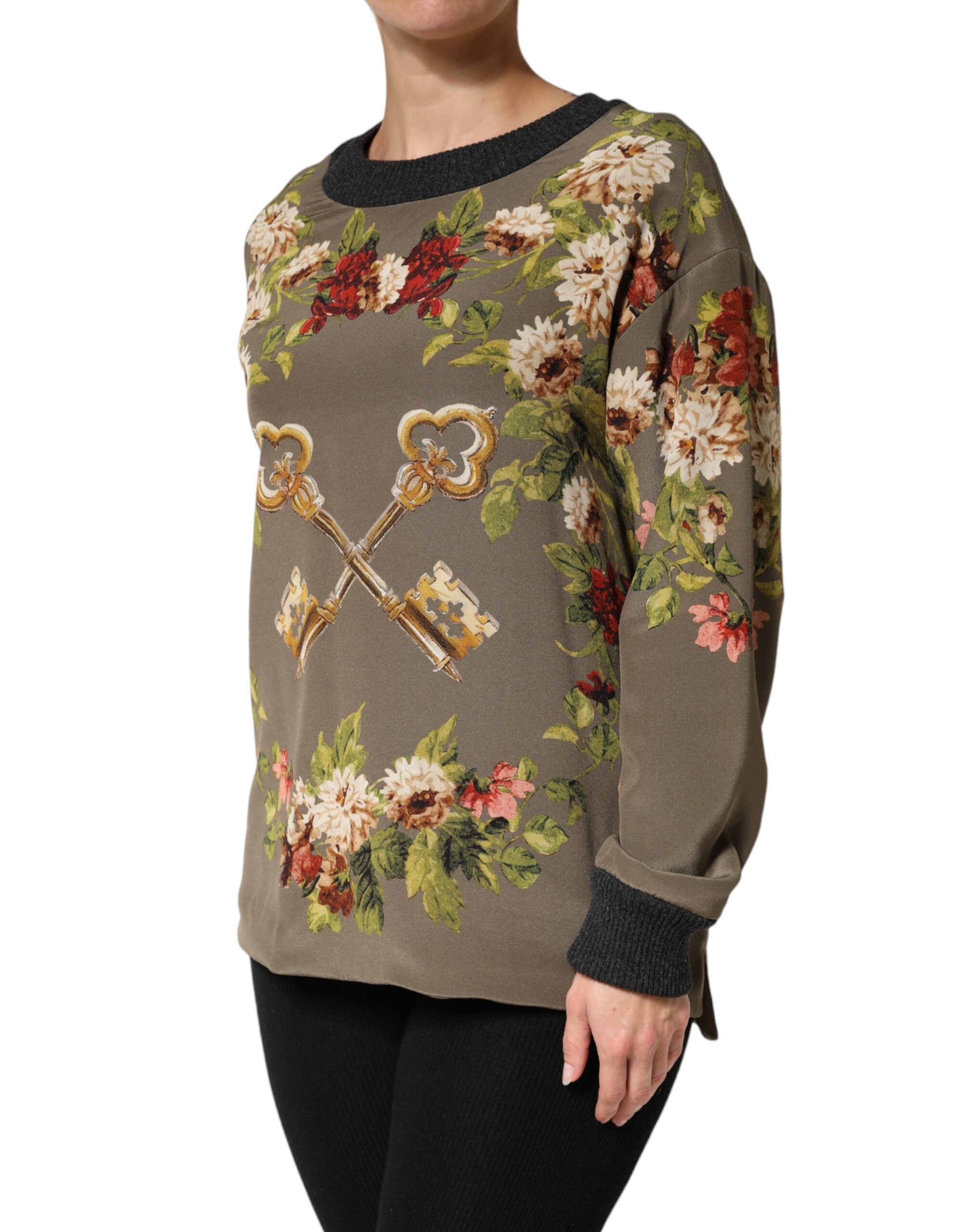 Dolce & Gabbana Zauberhaftes Sizilien Seiden-Pullover mit Rundhalsausschnitt