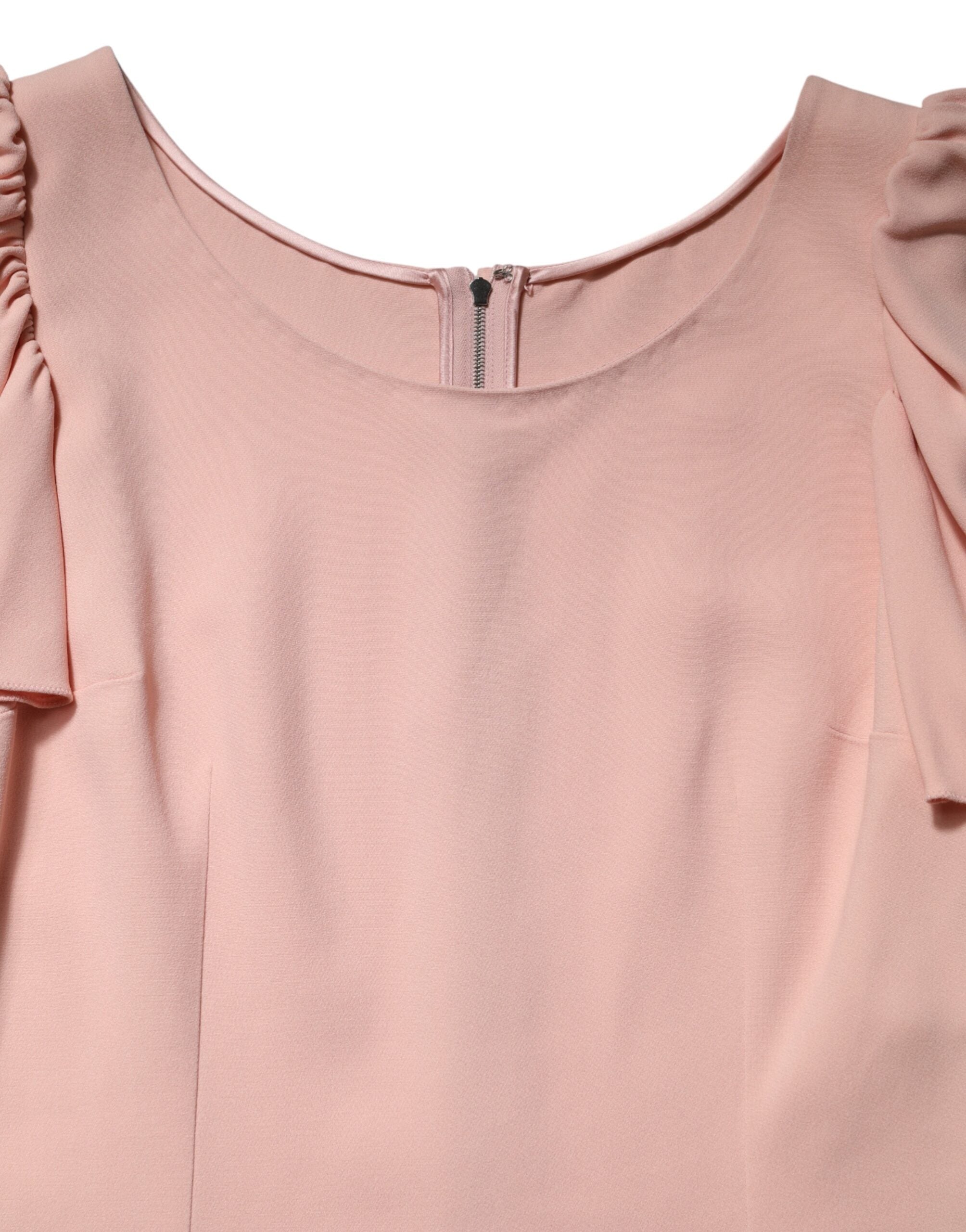Dolce & Gabbana Rosa Bluse mit Rundhalsausschnitt und kurzen Ärmeln