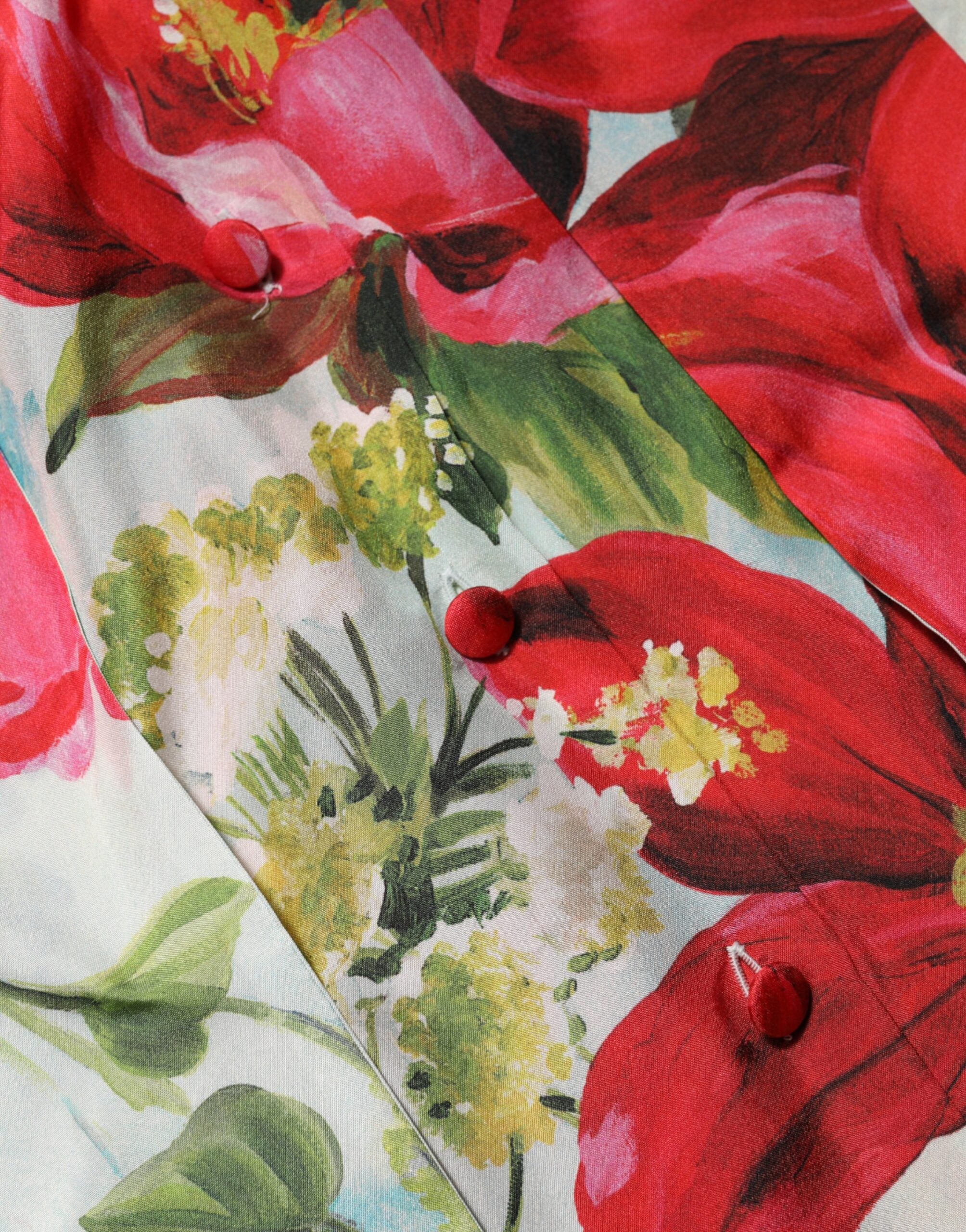 Dolce & Gabbana Bluse mit langen Ärmeln und floralem Muster in Multicolor