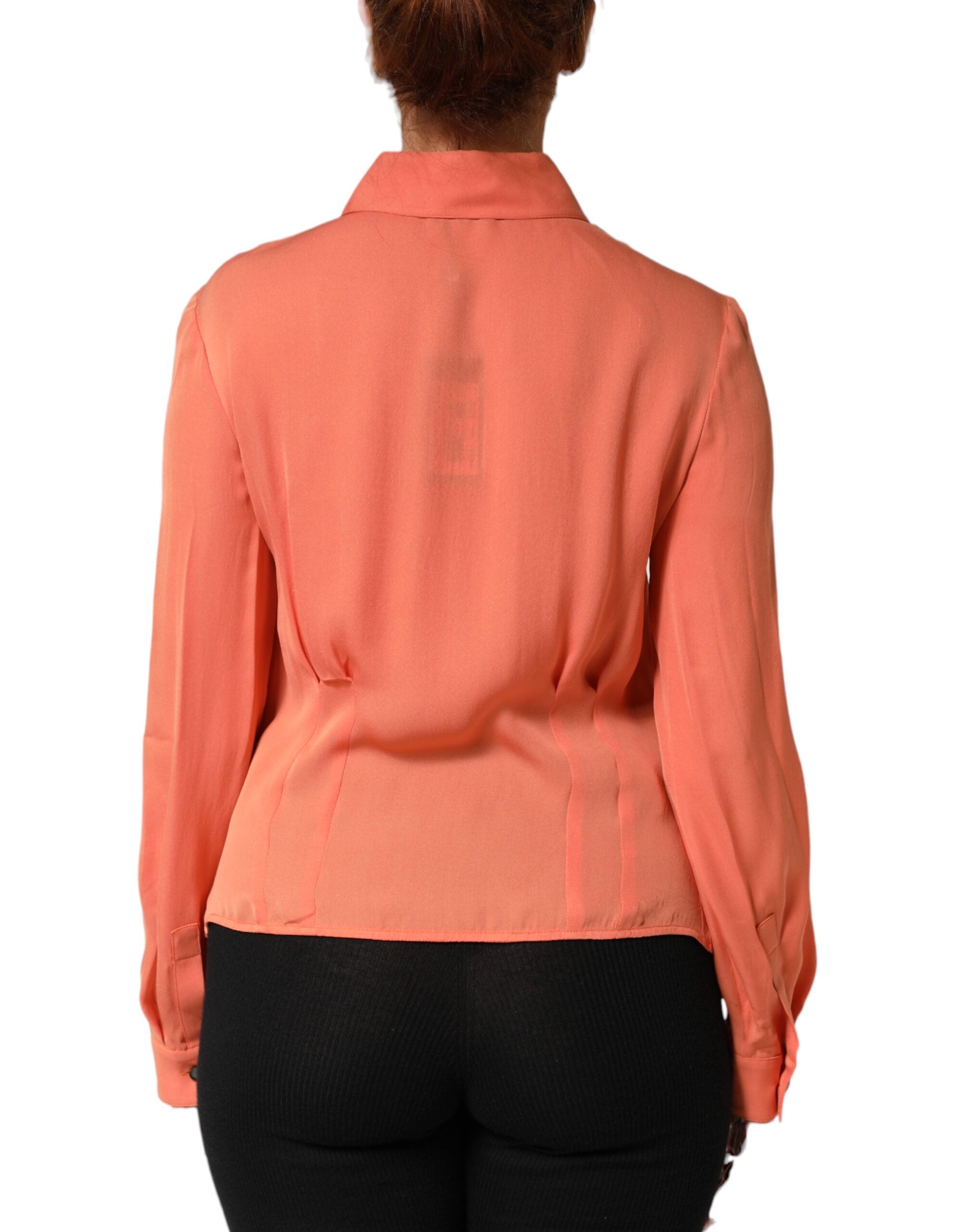 Emporio Armani Orange Hemd mit Knopfleiste und langem Arm