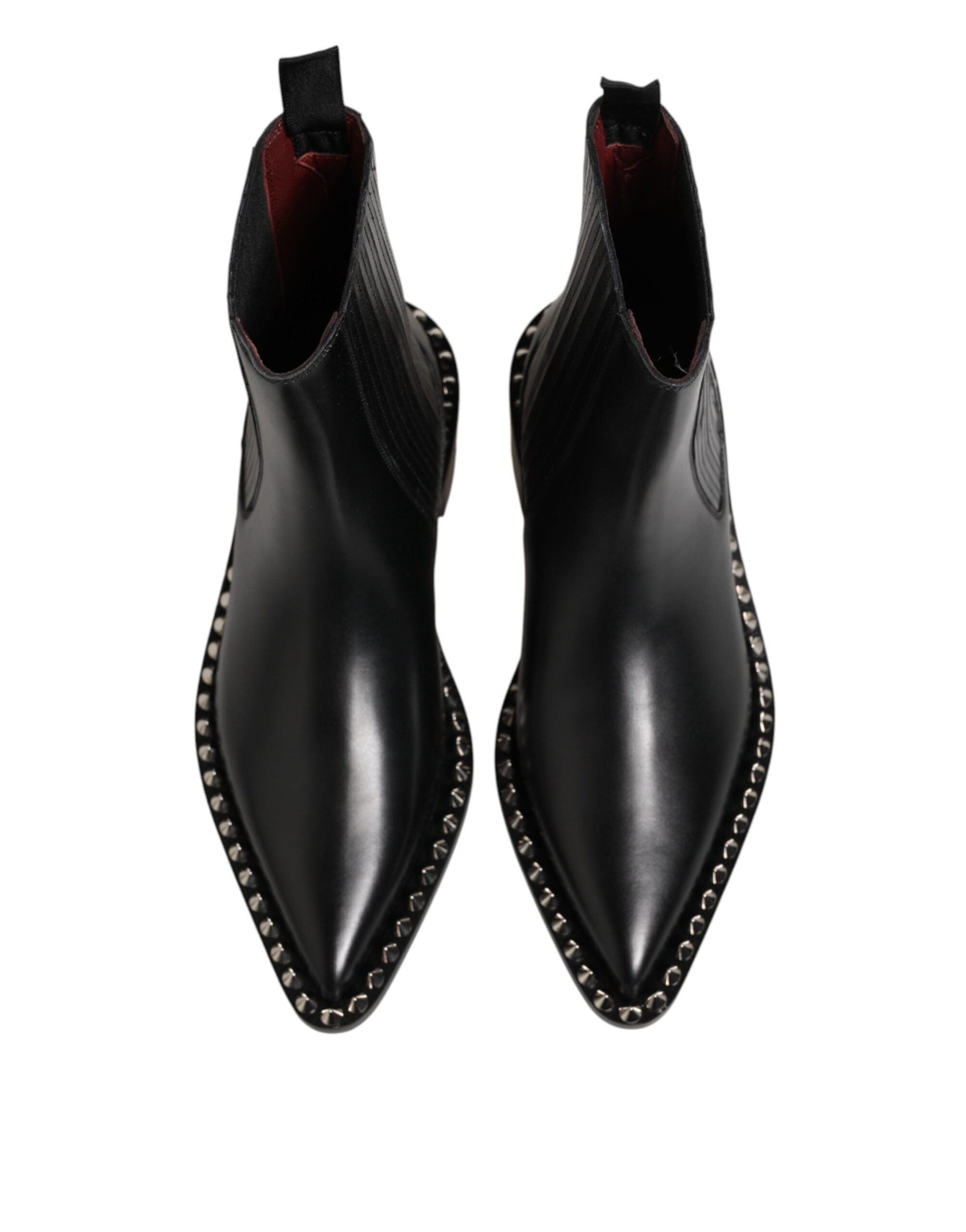 Dolce & Gabbana Schwarze, mit Nieten besetzte Chelsea-Stiefeletten