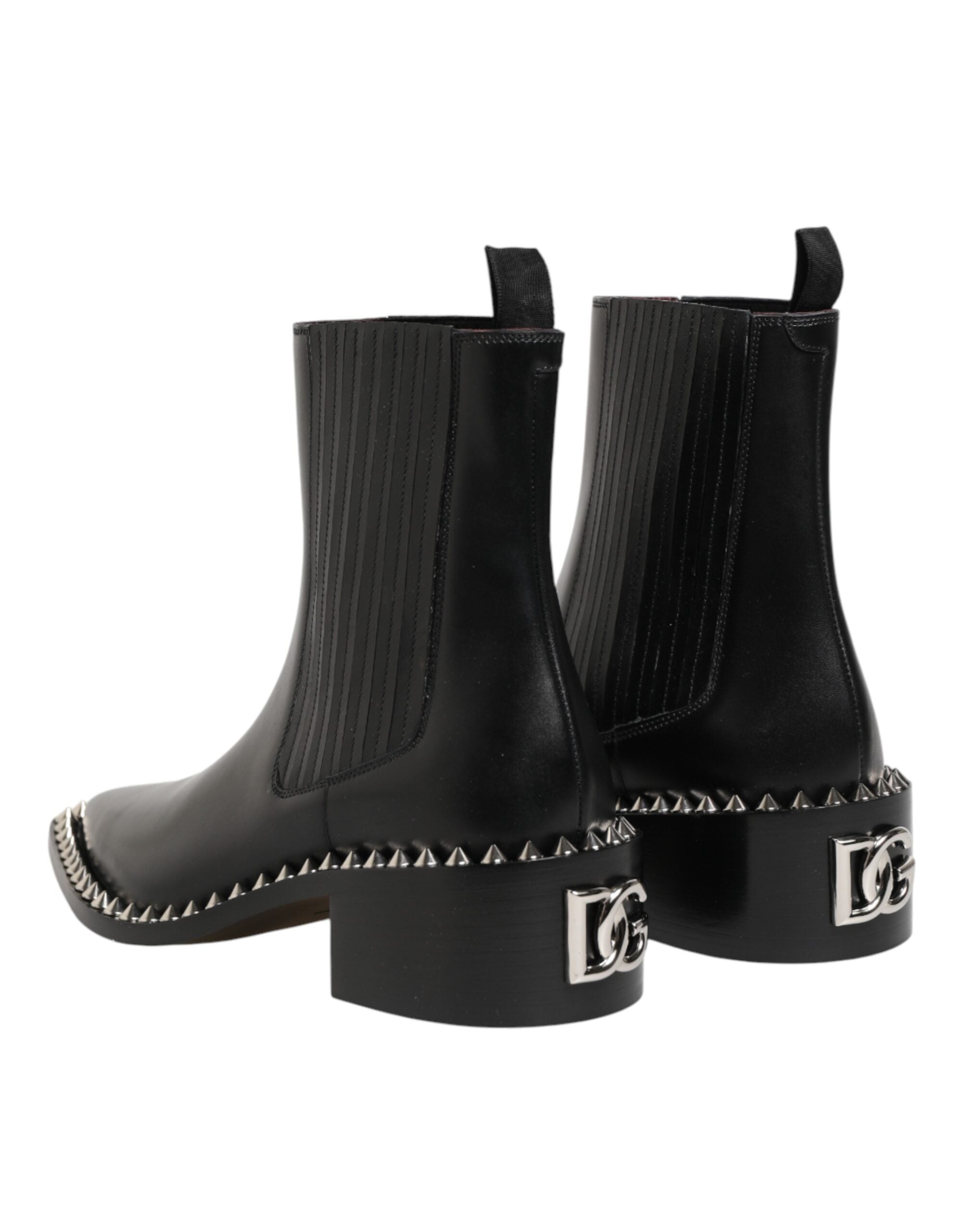 Dolce & Gabbana Schwarze, mit Nieten besetzte Chelsea-Stiefeletten
