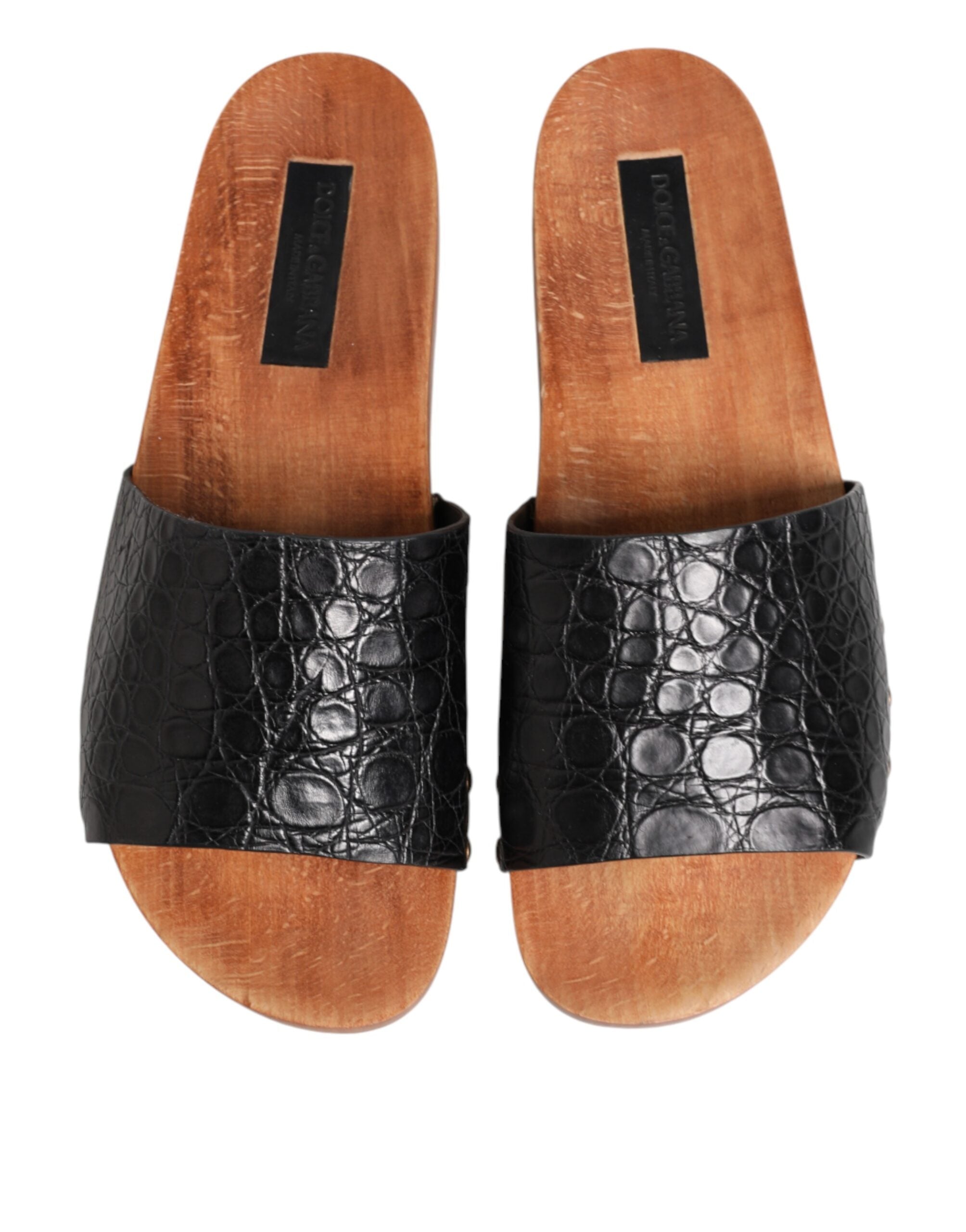 Dolce & Gabbana Schwarze und braune Ledersandalen