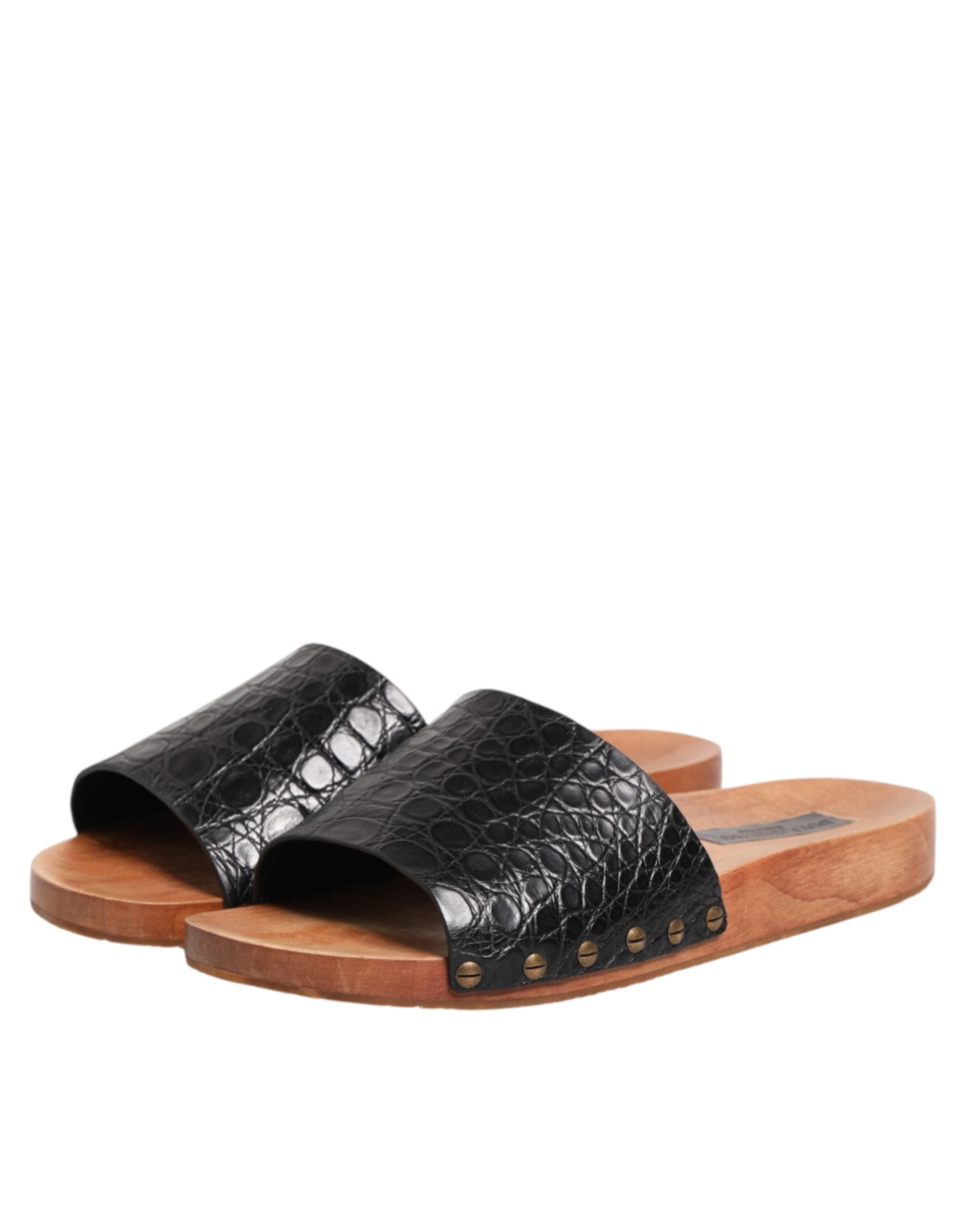Dolce & Gabbana Schwarze und braune Ledersandalen