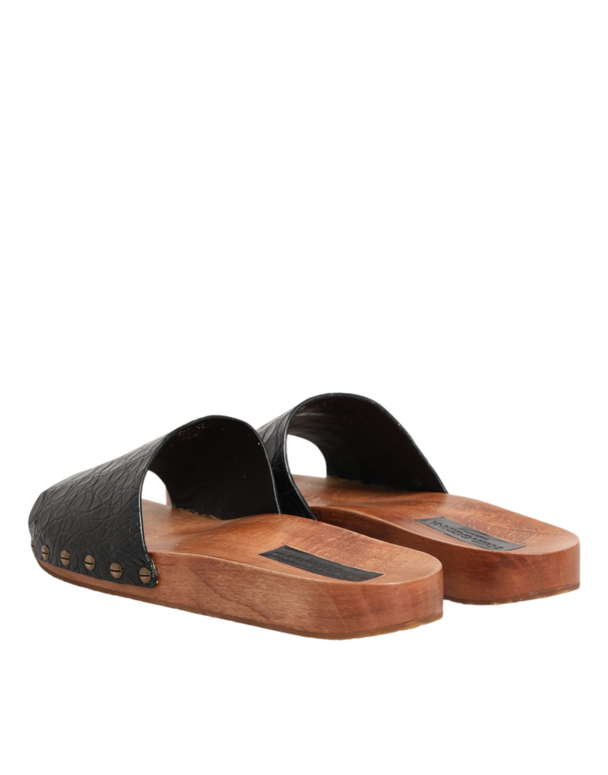 Dolce & Gabbana Schwarze und braune Ledersandalen