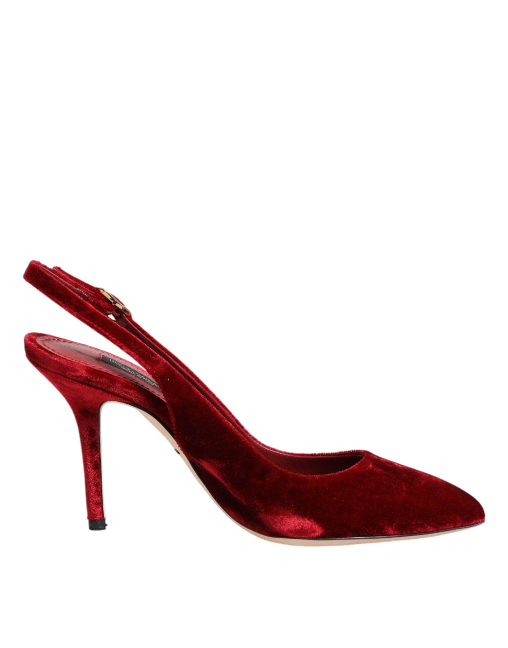 Dolce & Gabbana Rote Wildleder-High-Heel-Slingback-Sandalen