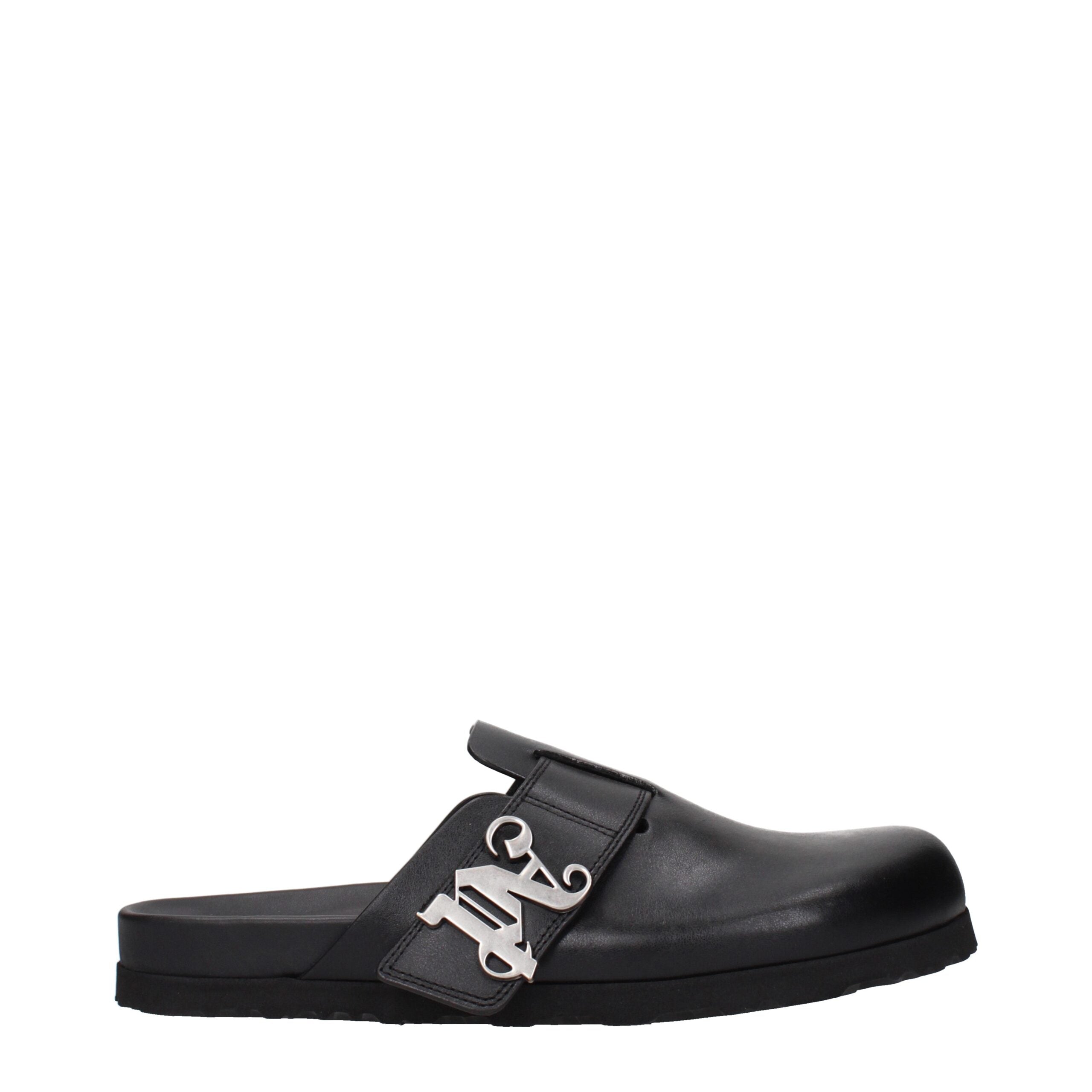 Palm Angels Schwarze Leder-Slipper