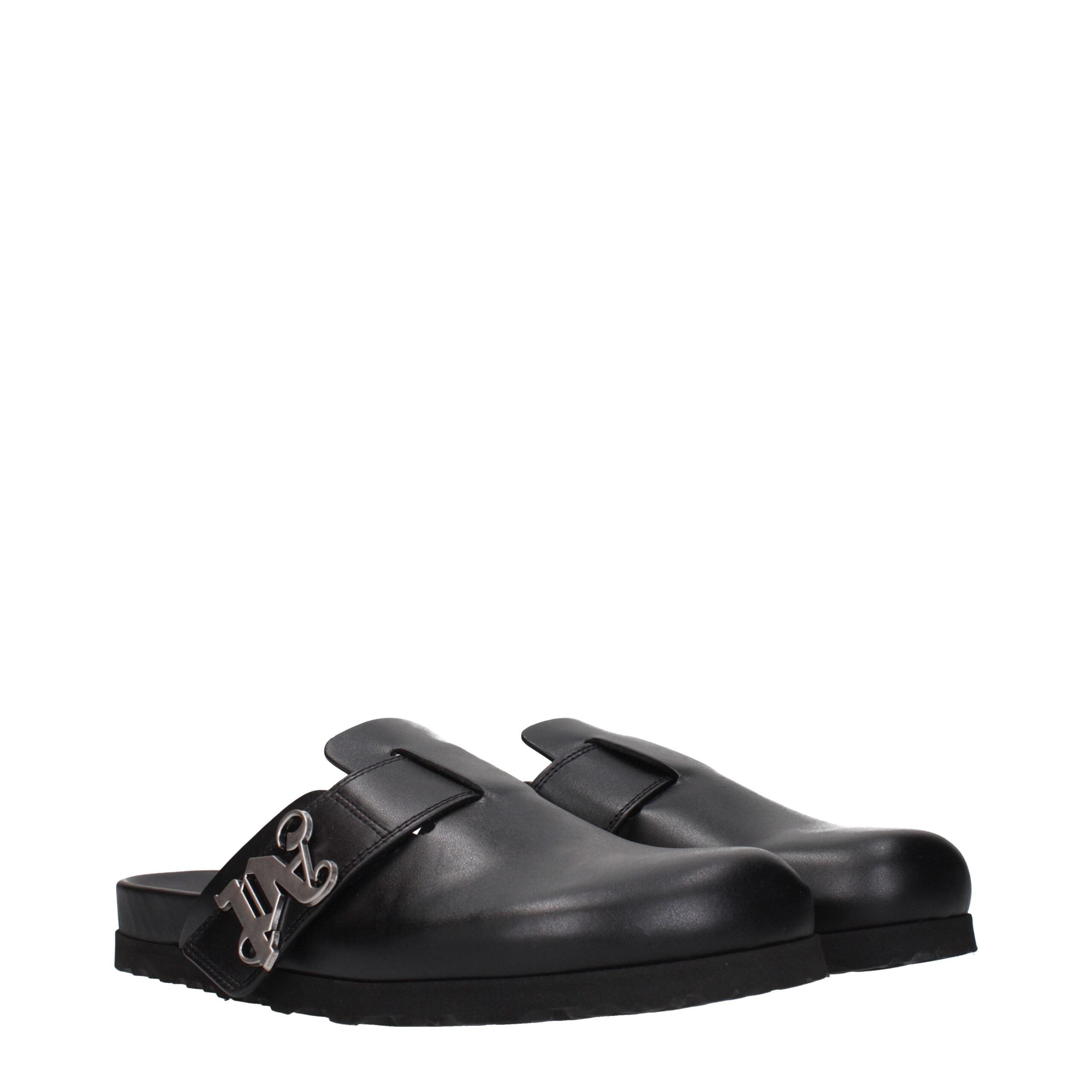 Palm Angels Schwarze Leder-Slipper