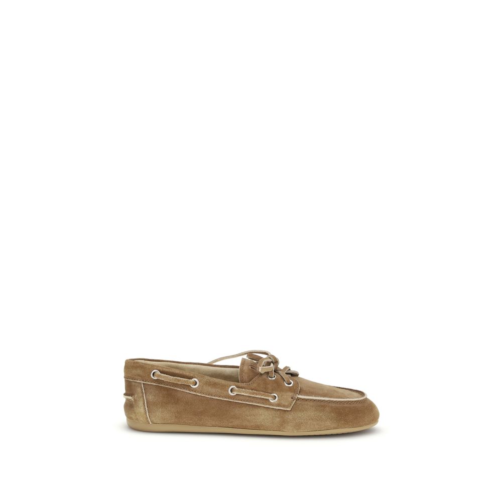 Miu Miu Beige Kalbsleder Bos Taurus Slipper-Loafer