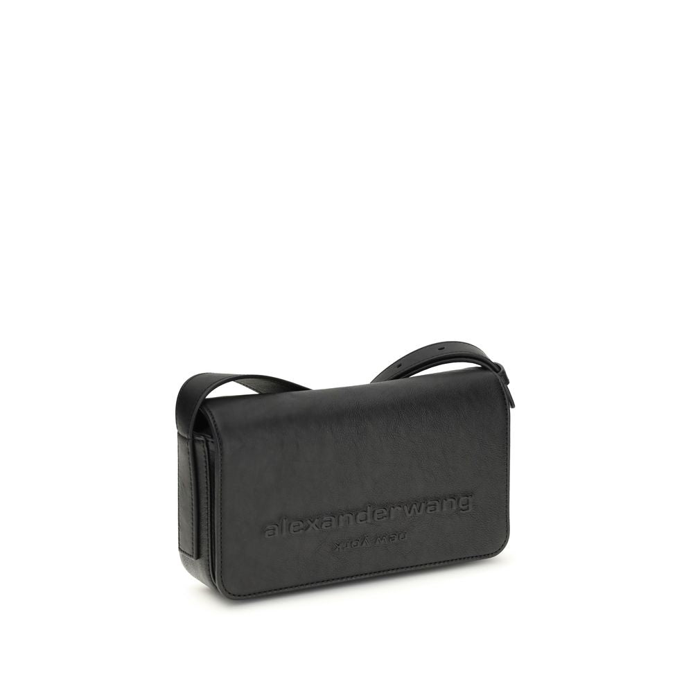 Alexander Wang Schwarze Bos Taurus Kalbsleder Schultertasche