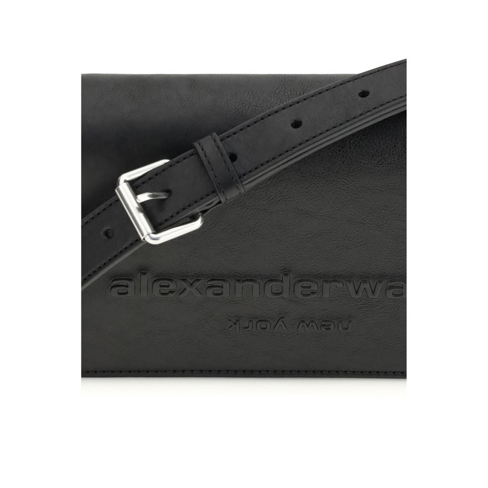 Alexander Wang Schwarze Bos Taurus Kalbsleder Schultertasche