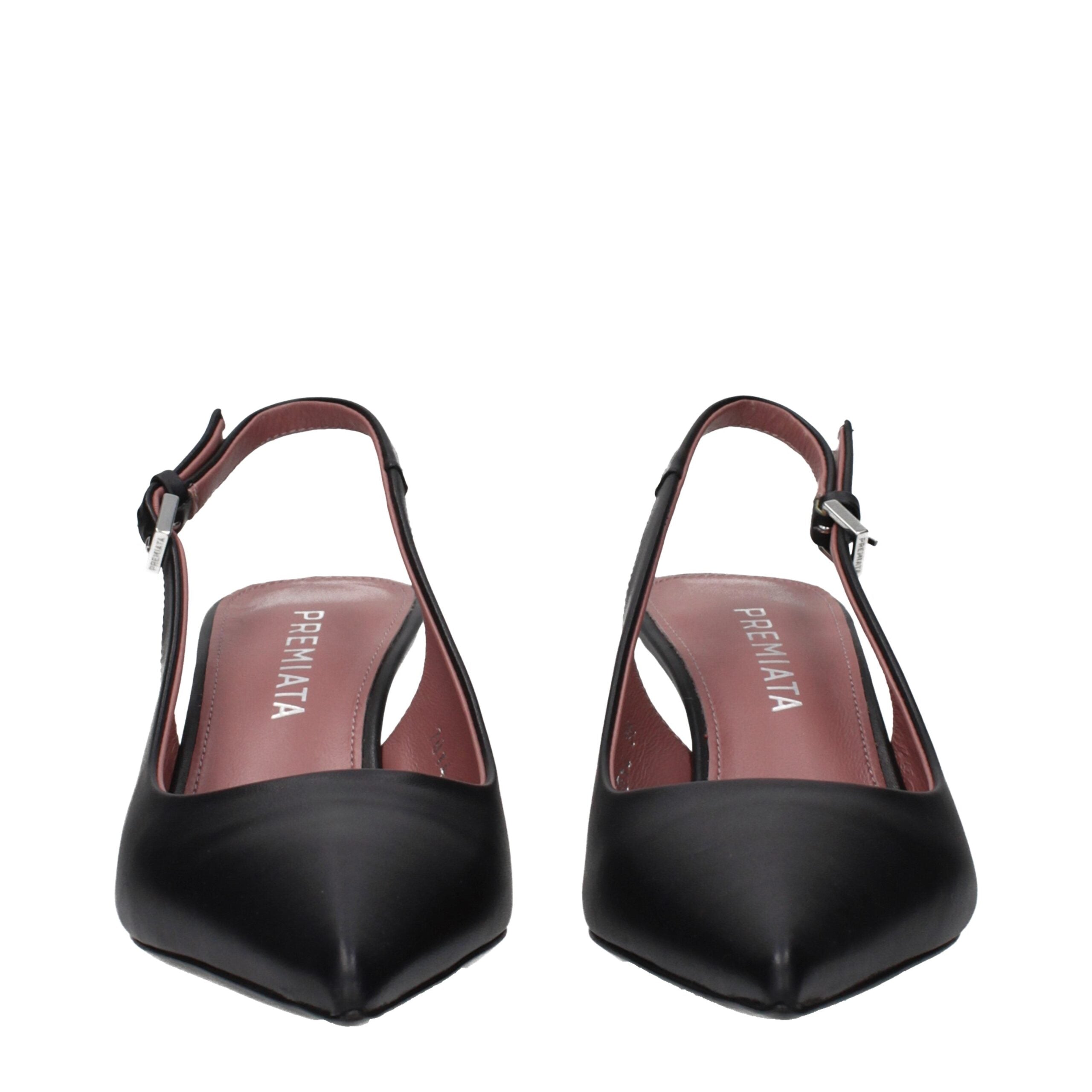 Premiata Schwarze Leder Plateau-Pumps