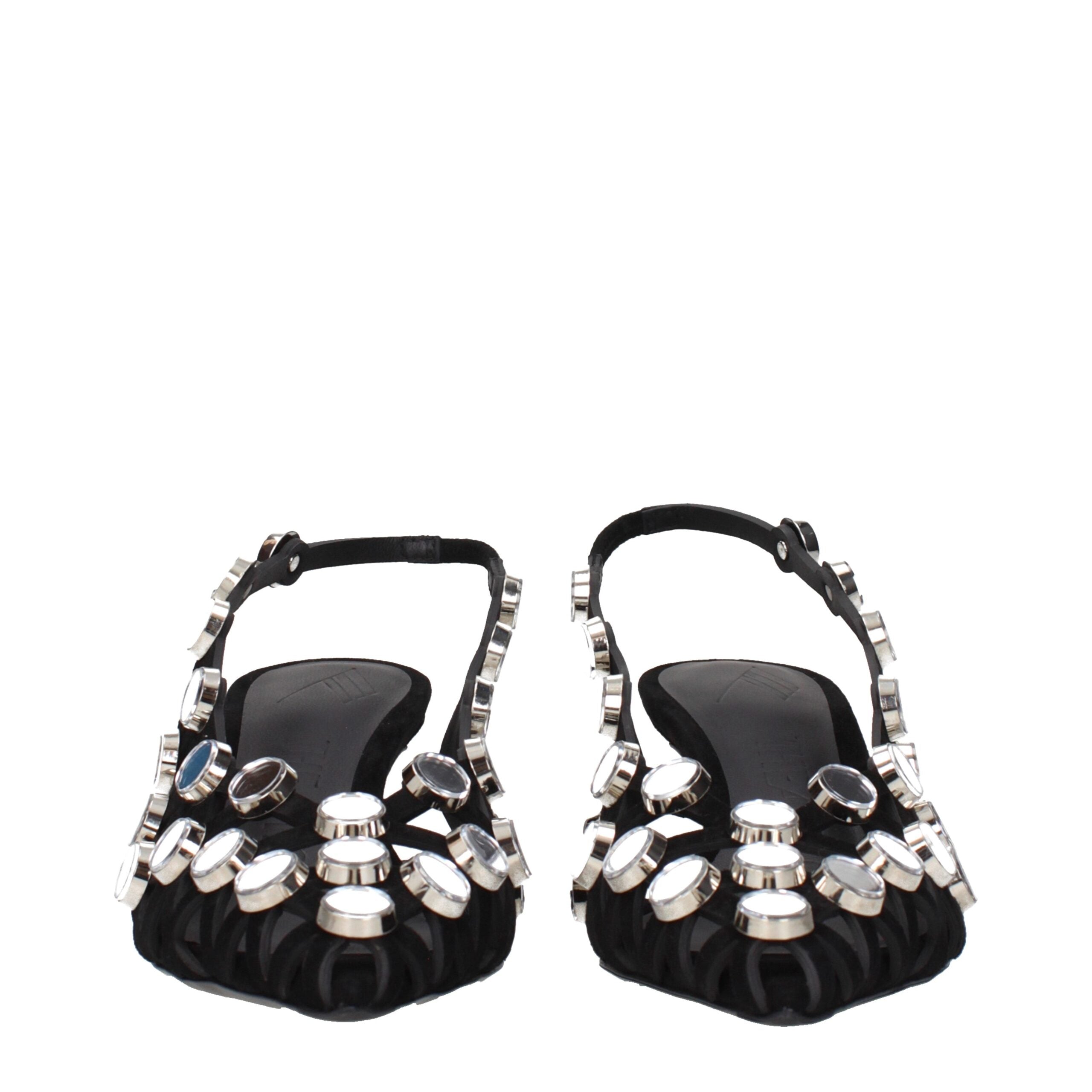 The Attico Schwarze Leder-Stiletto-Sandalen