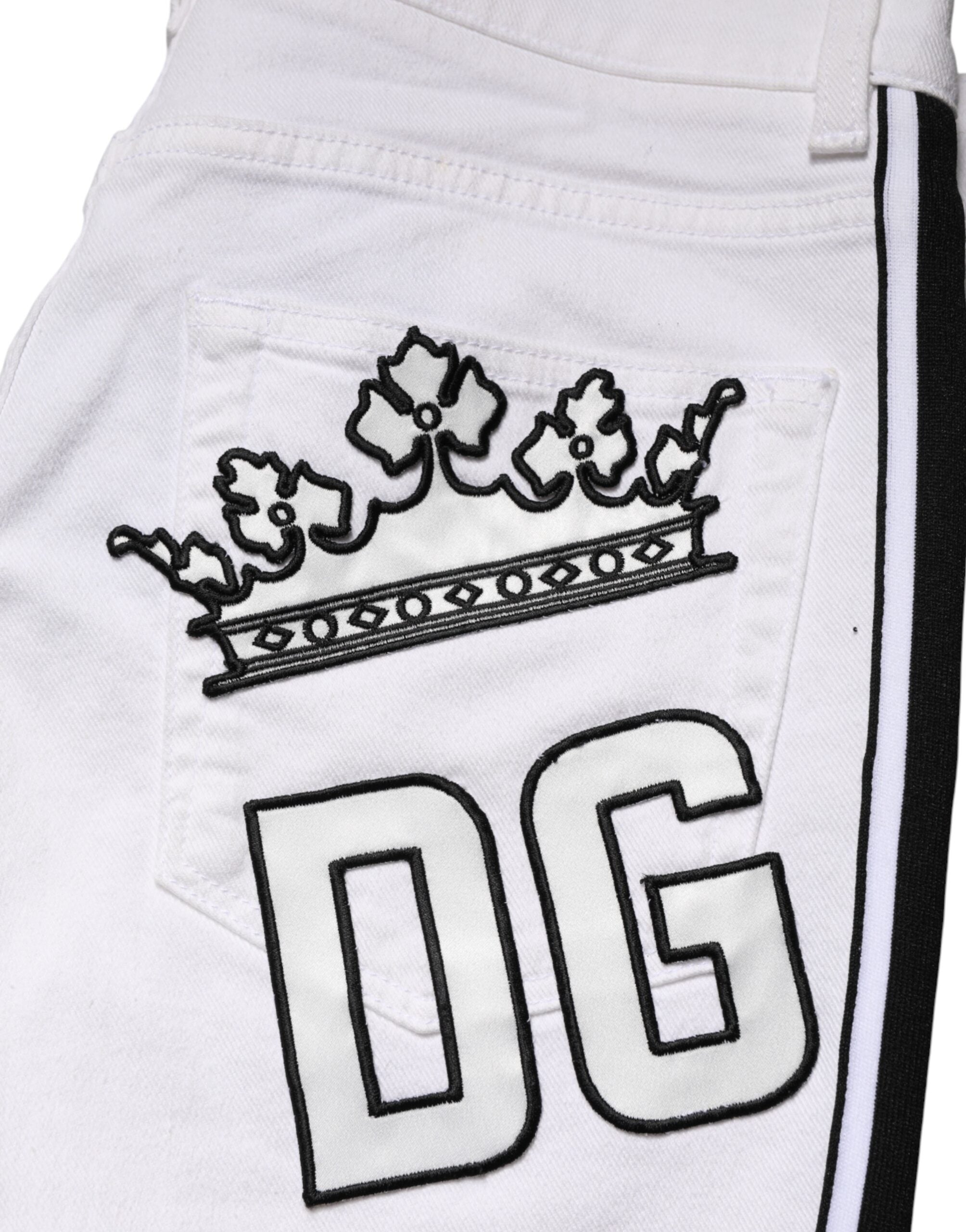 Dolce & Gabbana Weiße Stretch-Baumwoll-Skinny-Jeans für Herren