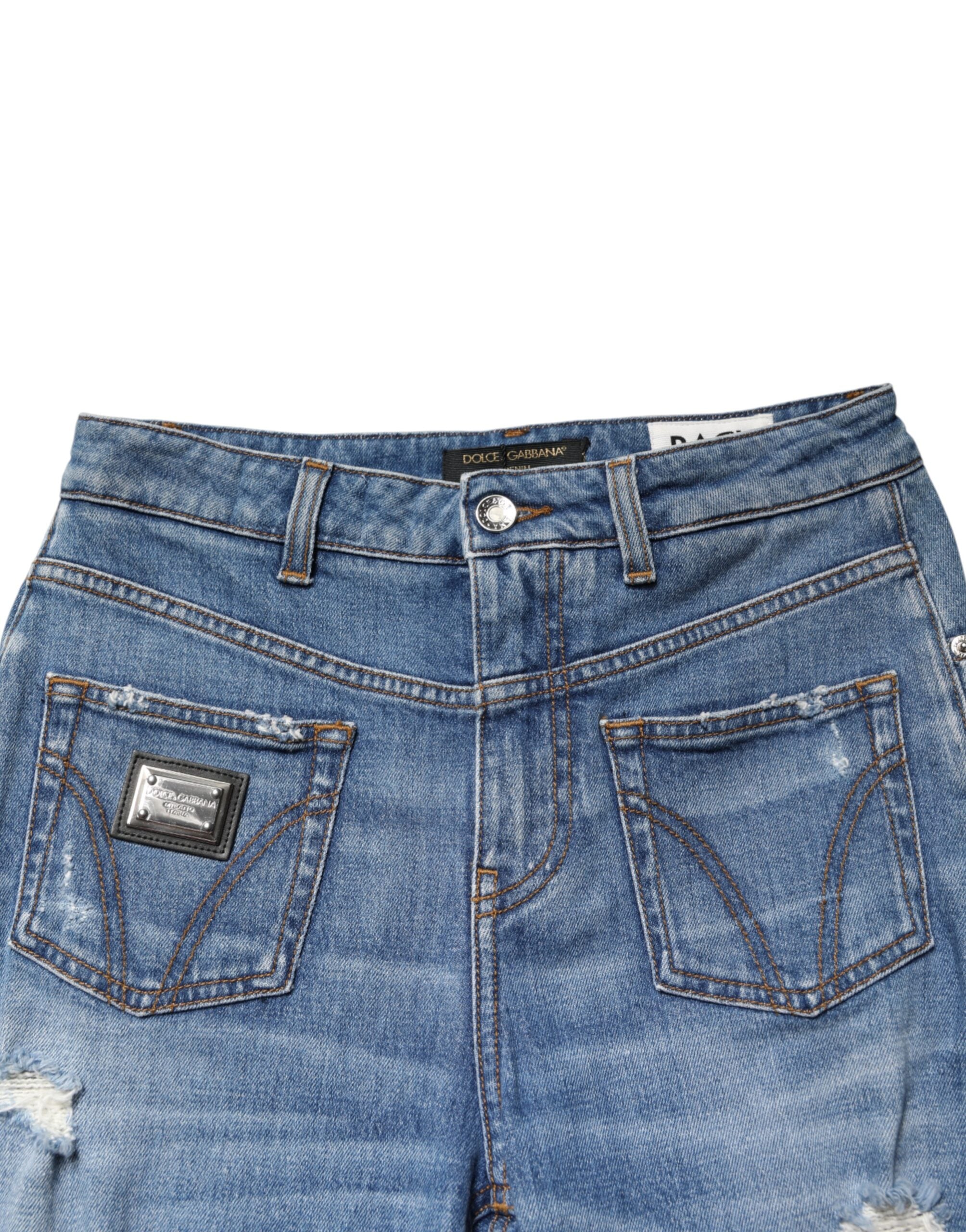 Dolce & Gabbana Used-Look-Jeans aus gewaschenem Baumwoll-Denim