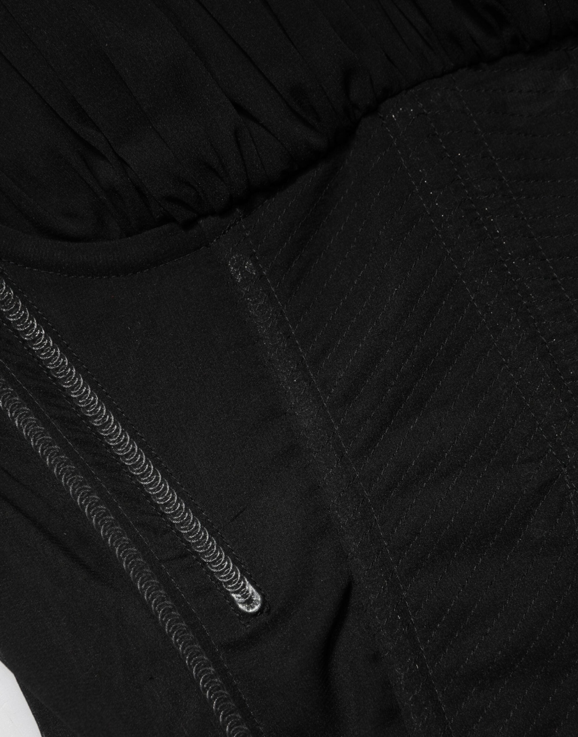 Dolce & Gabbana Schwarzes Seiden-Spitzen-Korsett-Bustier