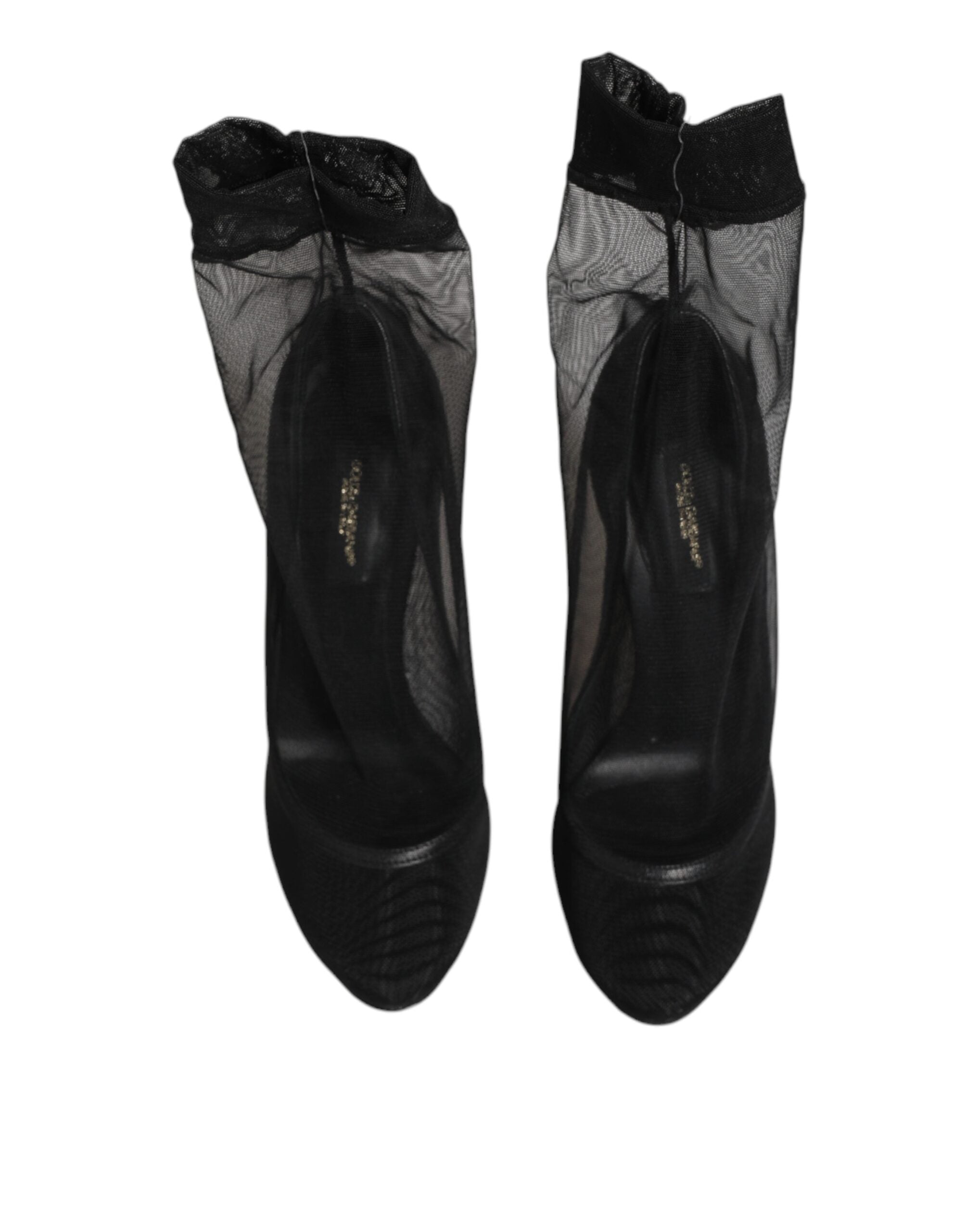 Dolce & Gabbana Schwarze Sockenstiefel aus Stretch-Nylon-Mesh