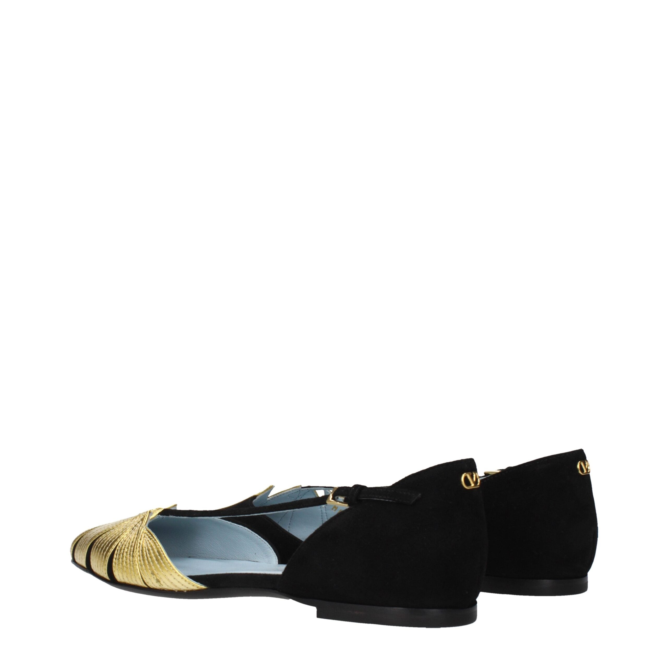 Valentino Garavani Schwarze flache Sandalen aus Leder