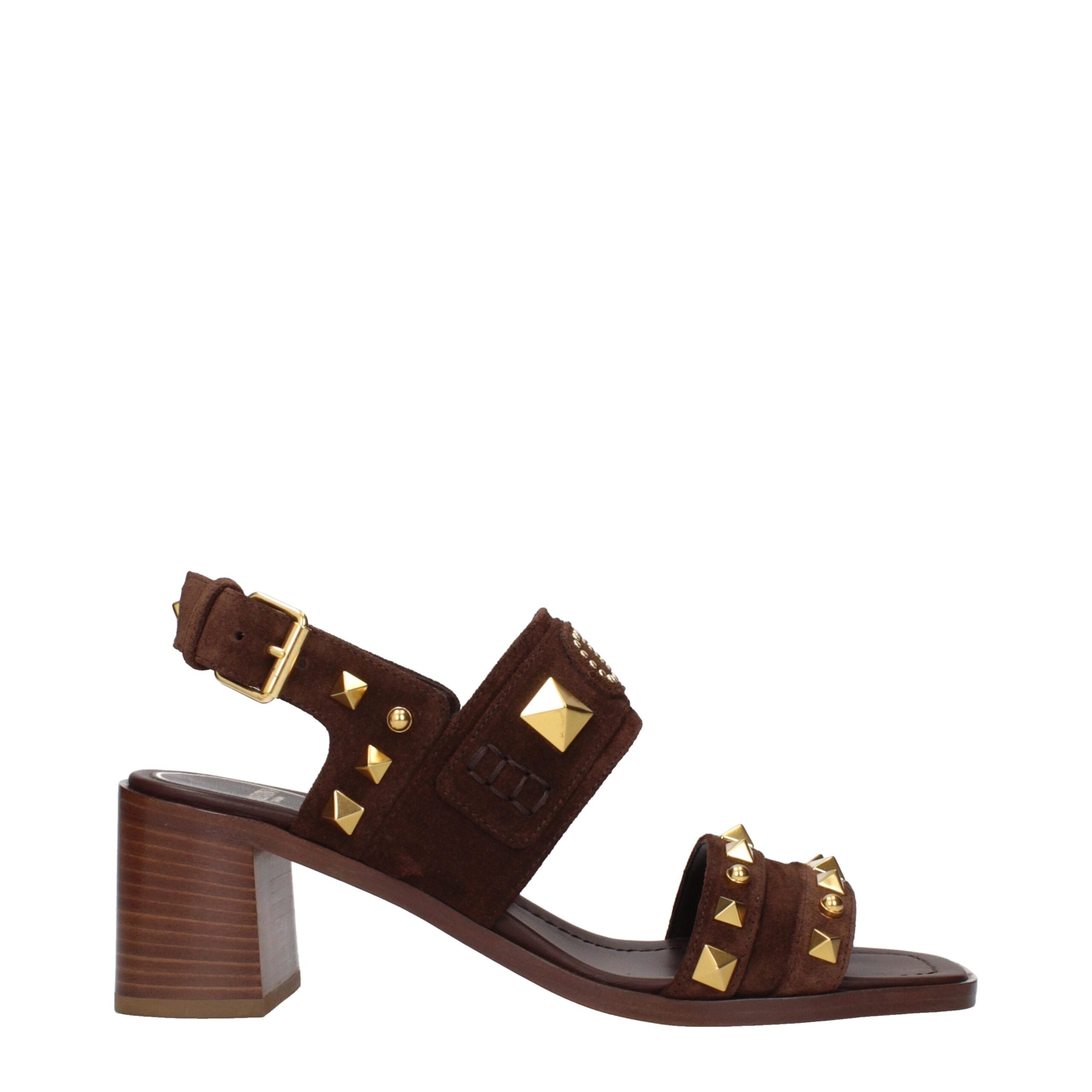 Valentino Garavani Braune Ledersandalen mit Riemen