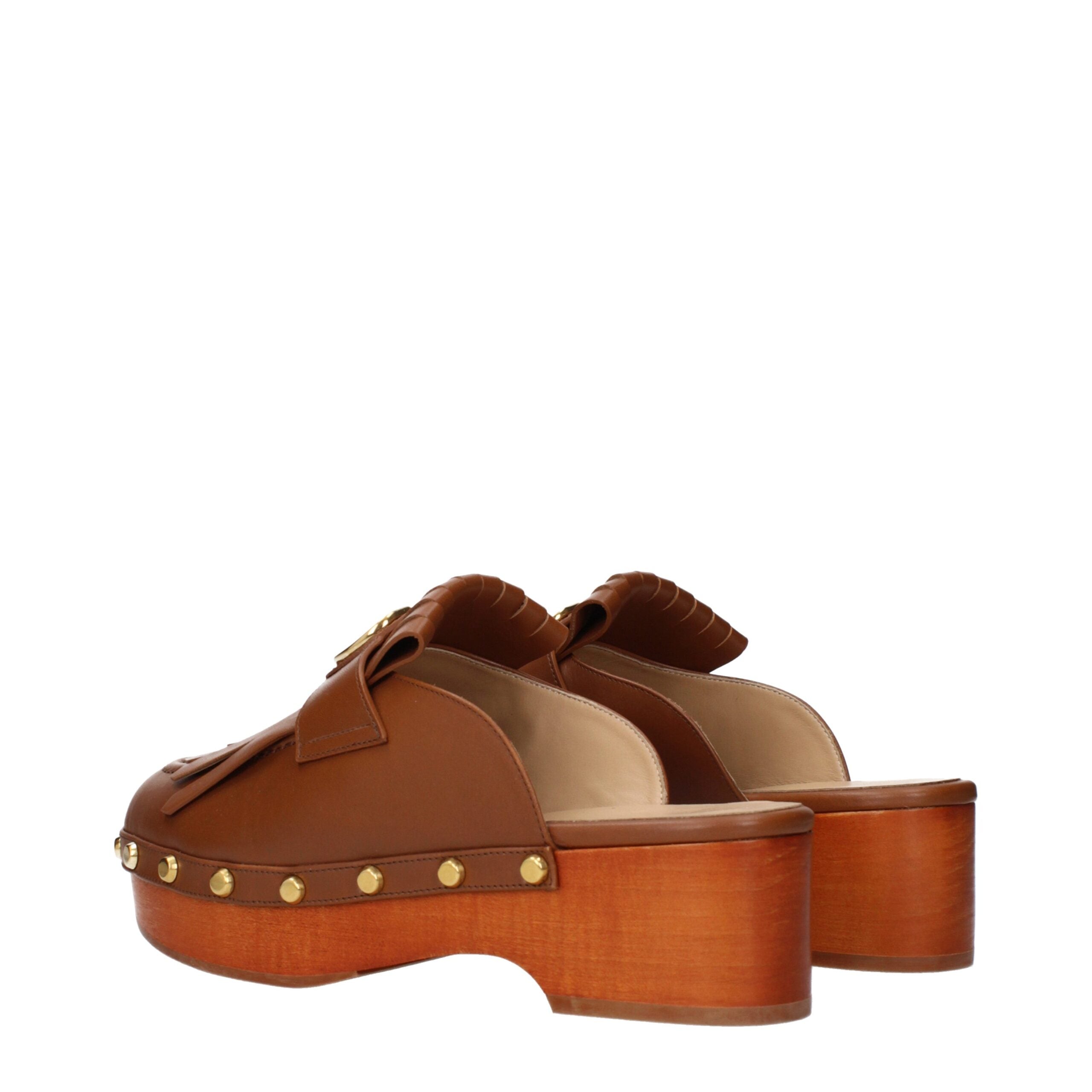 Valentino Garavani Braune Leder-Slipper
