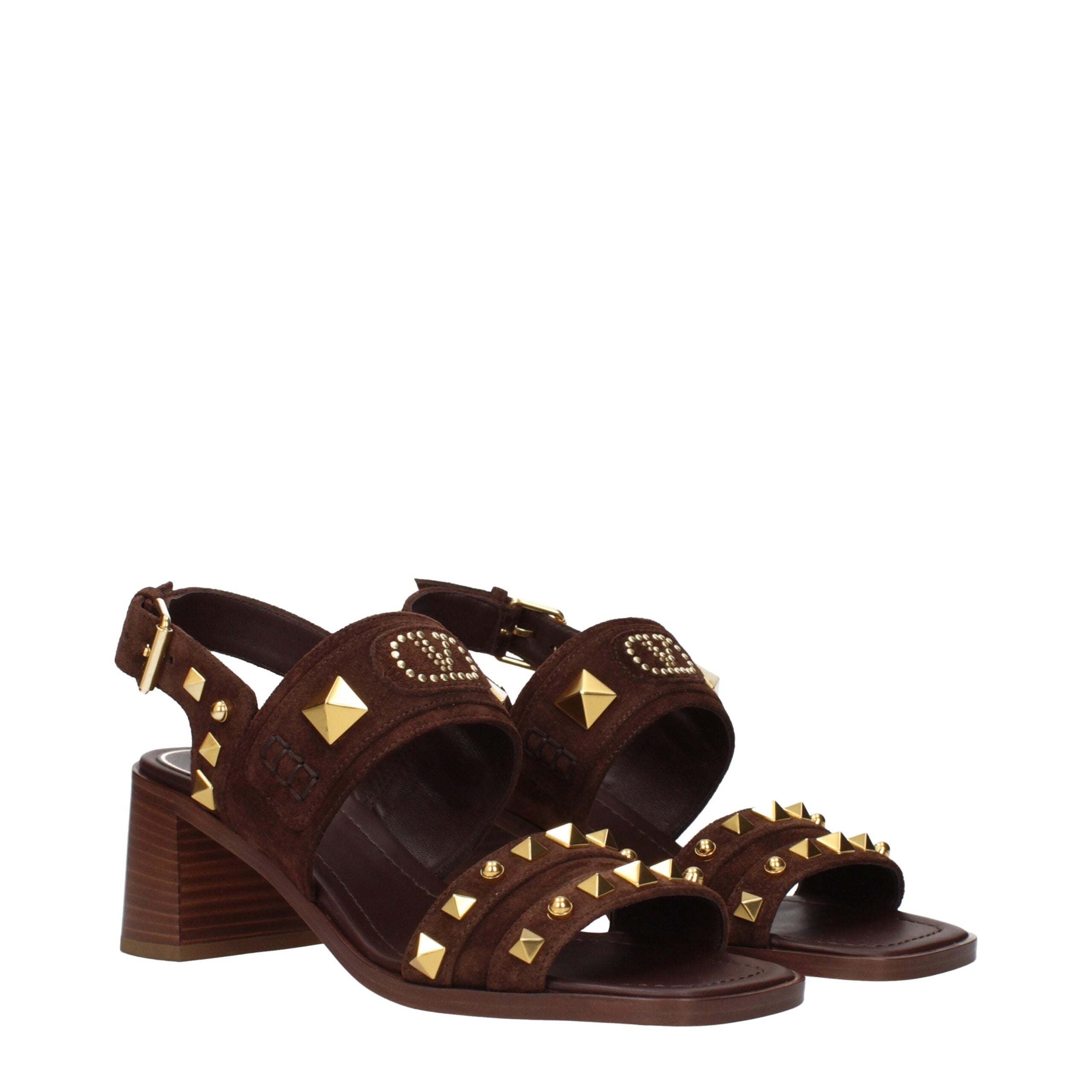 Valentino Garavani Braune Ledersandalen mit Riemen