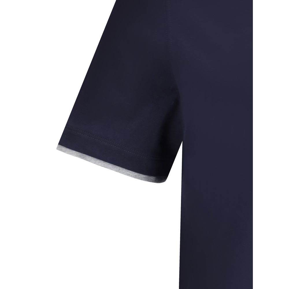 Brunello Cucinelli Blaues Baumwoll-T-Shirt