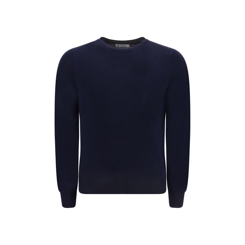 Brunello Cucinelli Blauer Wollpullover Oves Aries