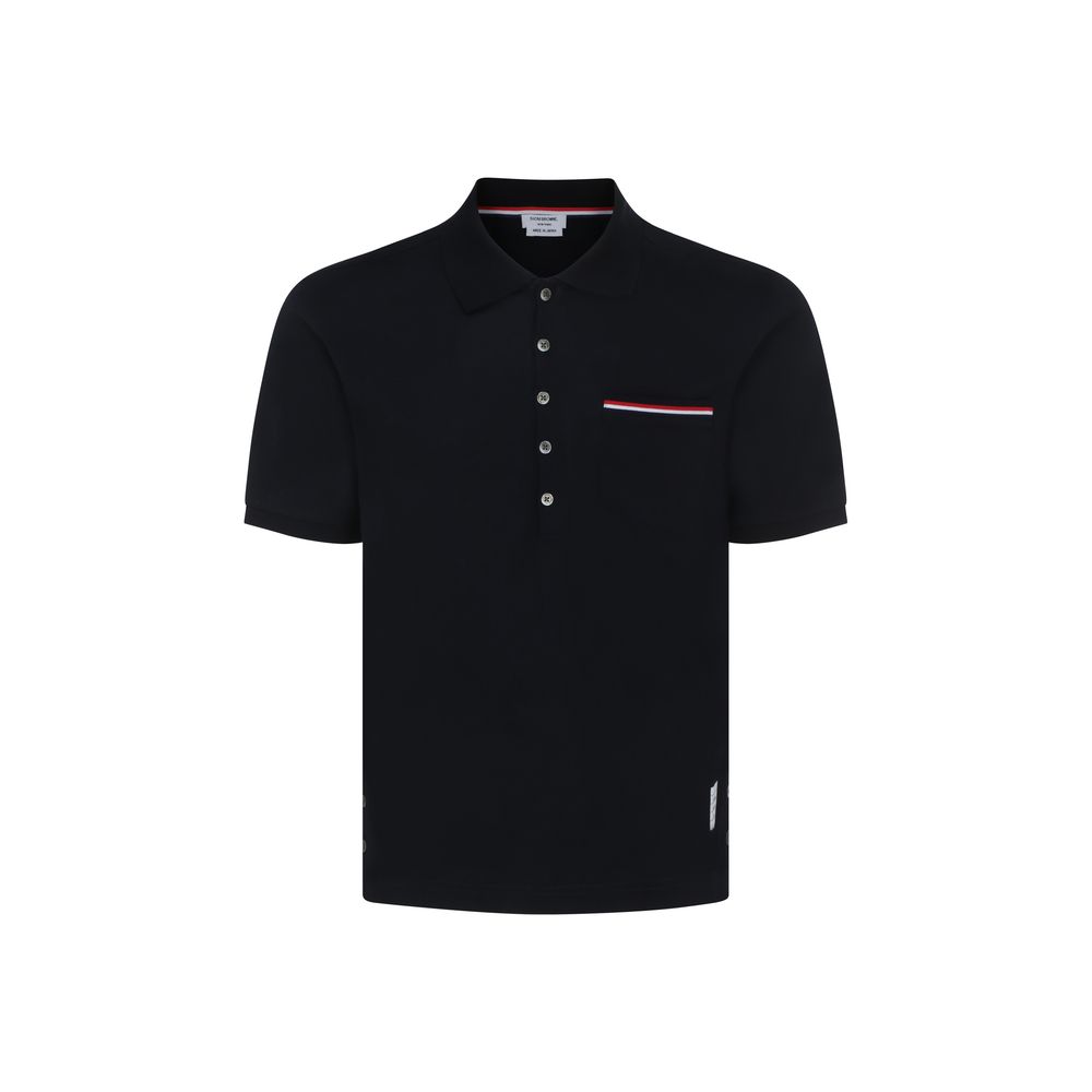 Thom Browne Blaues Baumwoll-Polohemd