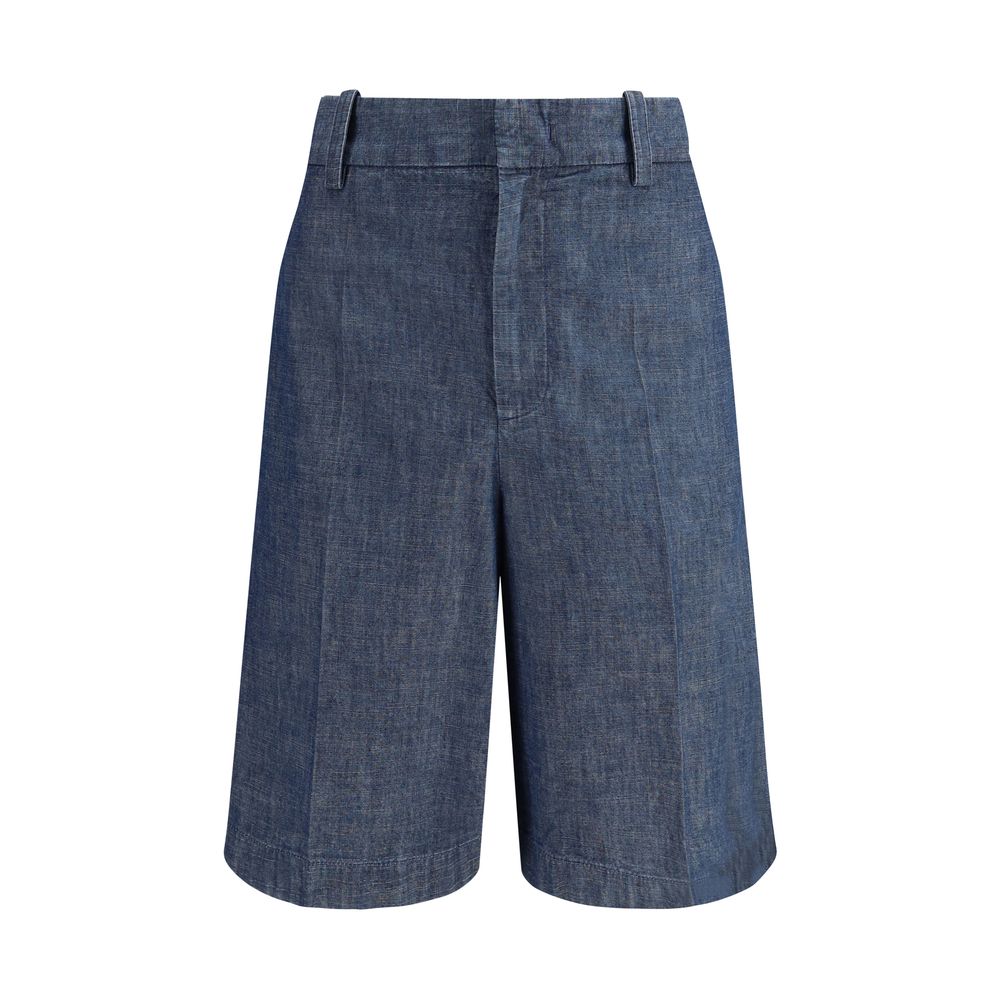 Jil Sander Blaue Baumwoll-Bermudashorts