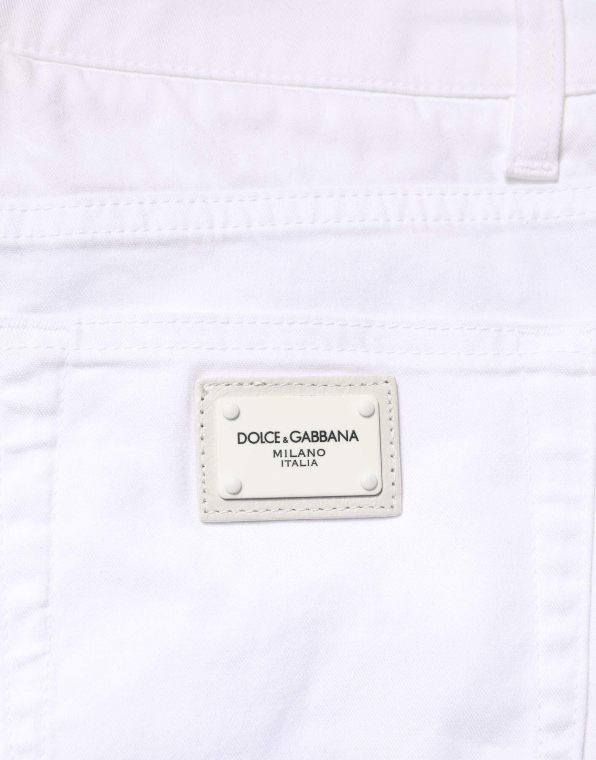 Dolce & Gabbana Weiße Skinny Jeans aus Baumwoll-Stretch für Herren