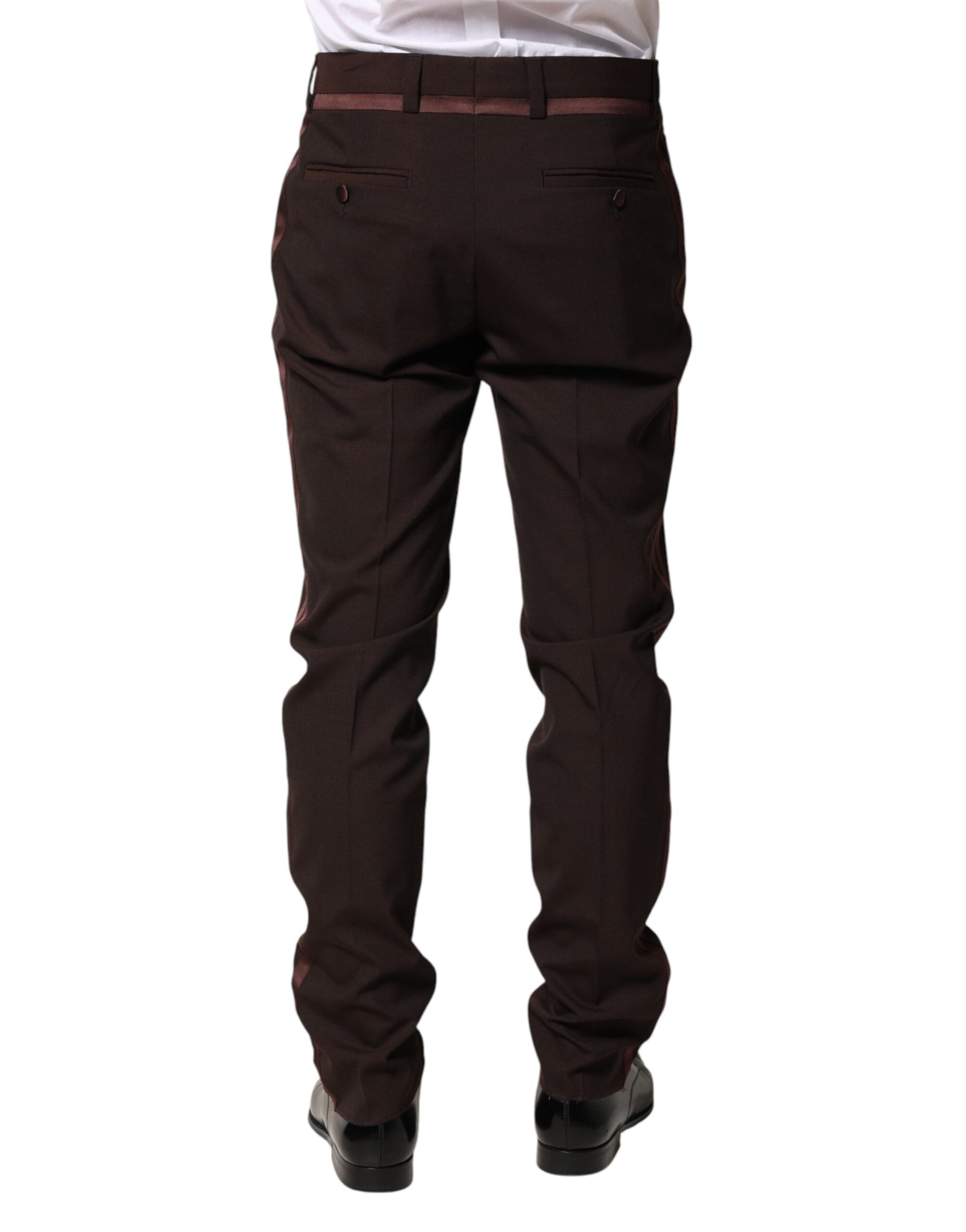 Dolce & Gabbana Braune Herren-Anzughose aus Polyester