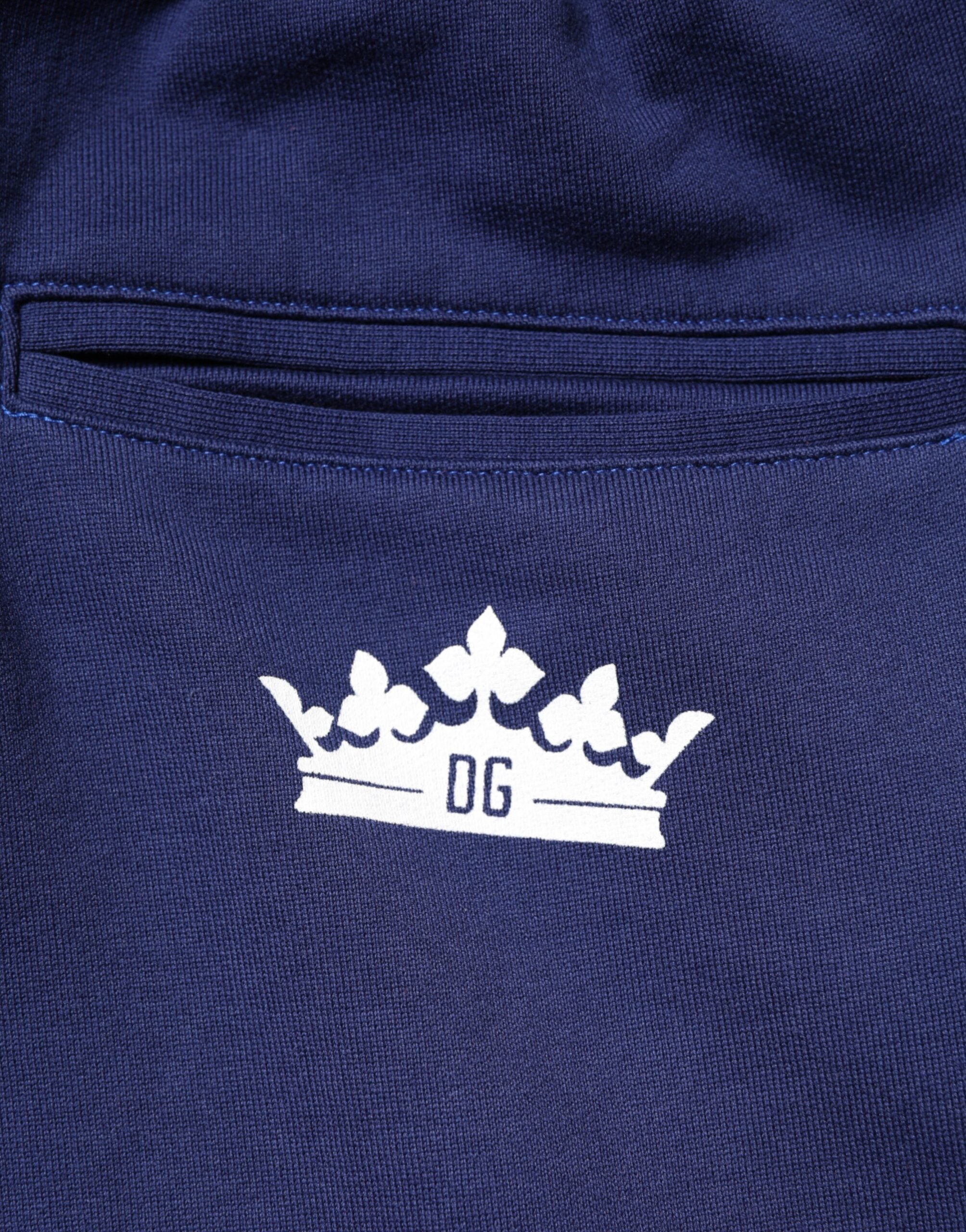 Dolce & Gabbana Blaue Baumwoll-Jogginghose mit mittlerer Taille