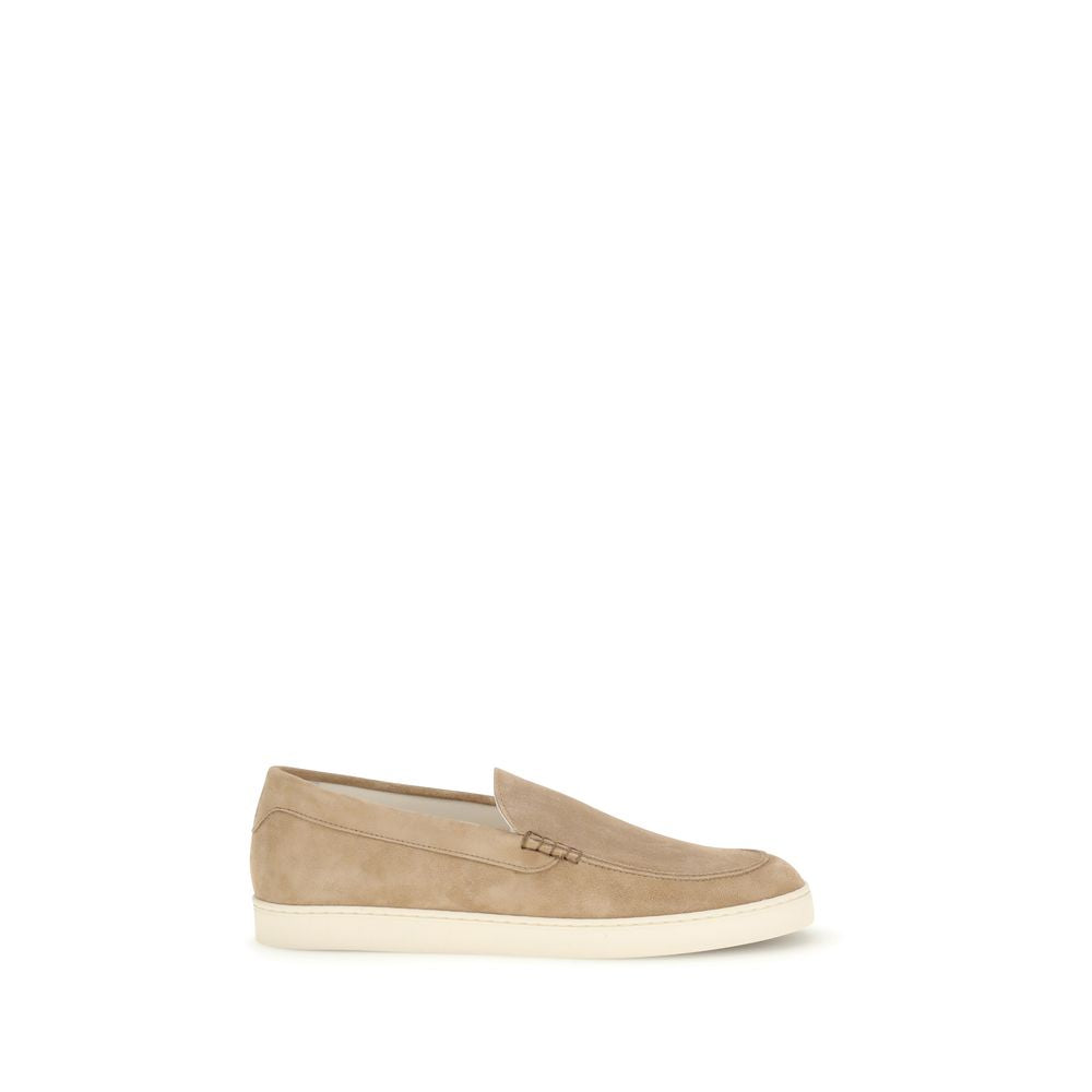 Brunello Cucinelli Beige Kalbsleder Bos Taurus Slipper-Loafer