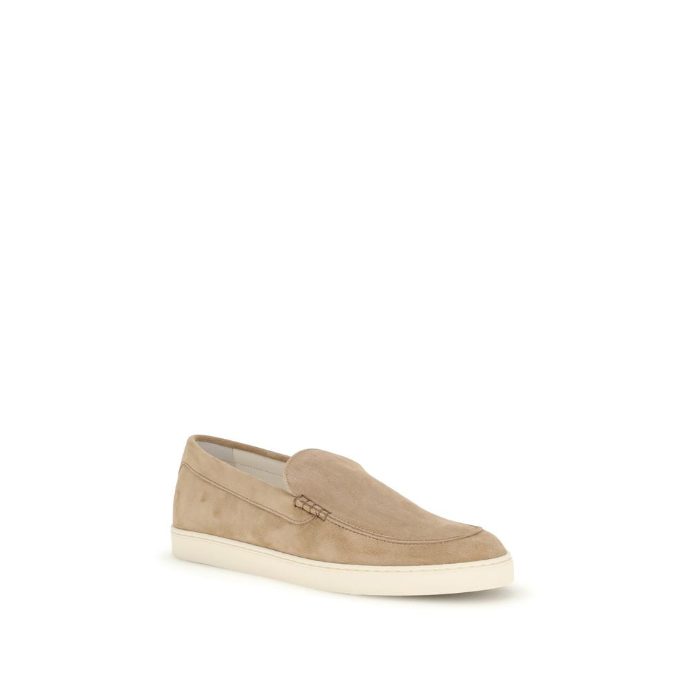Brunello Cucinelli Beige Kalbsleder Bos Taurus Slipper-Loafer