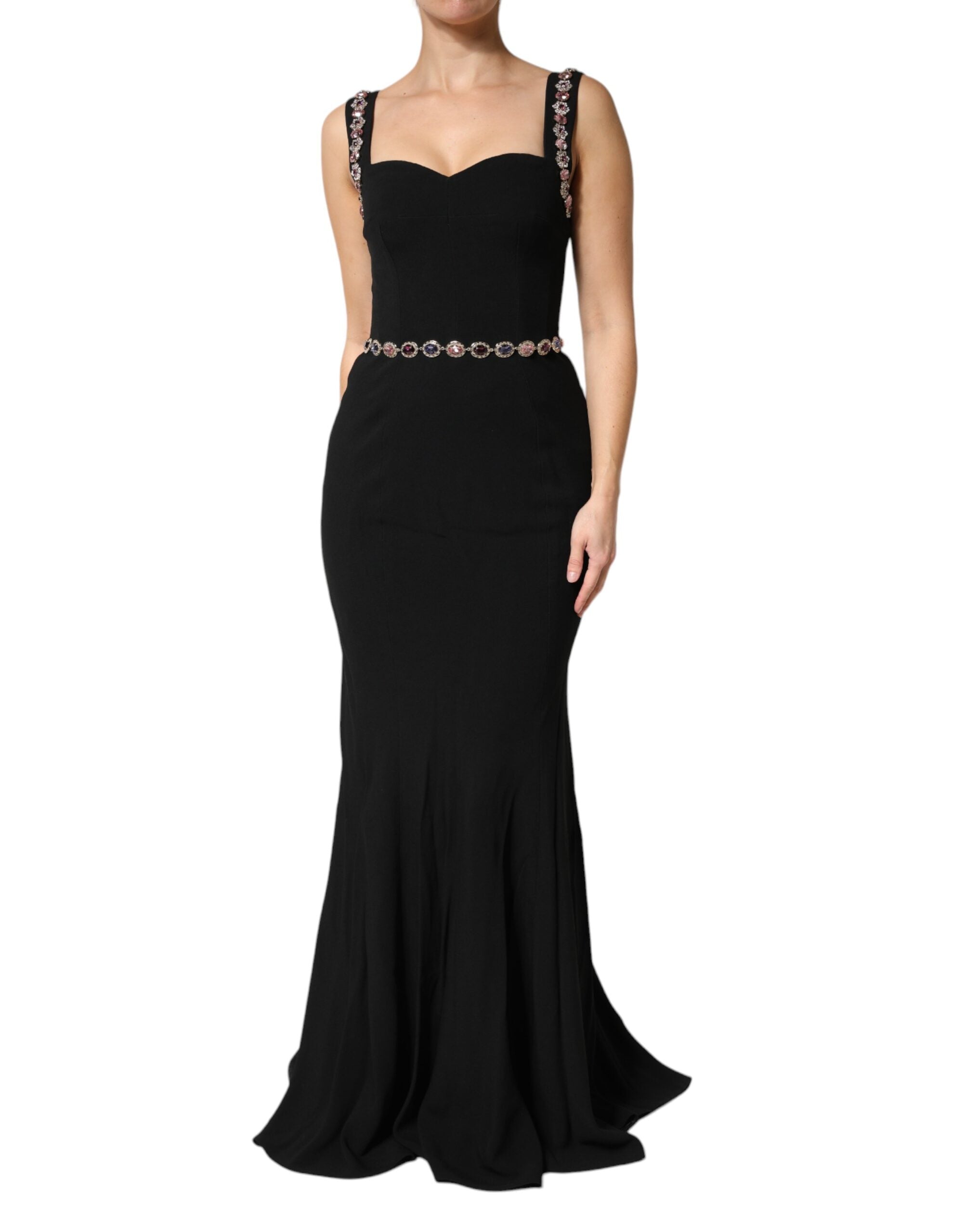 Dolce & Gabbana Schwarzes, verziertes Etui-Meerjungfrauen-Abendkleid