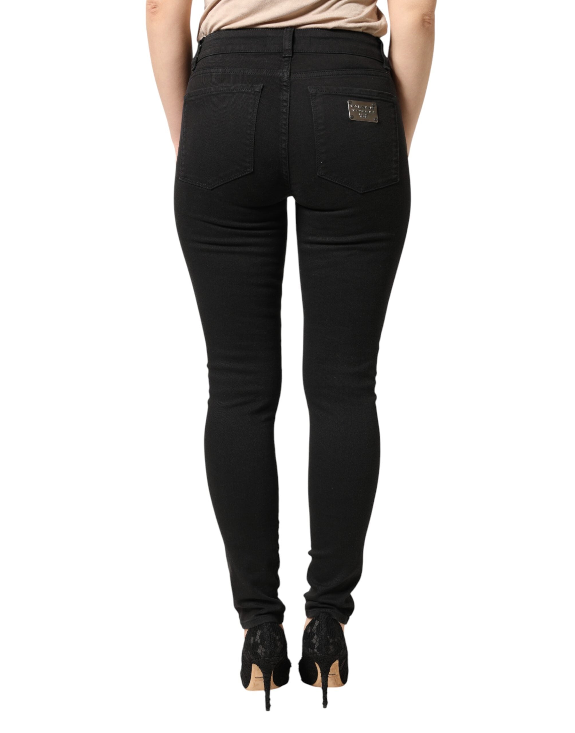 Dolce & Gabbana Schwarze Skinny-Jeans aus Baumwoll-Stretch