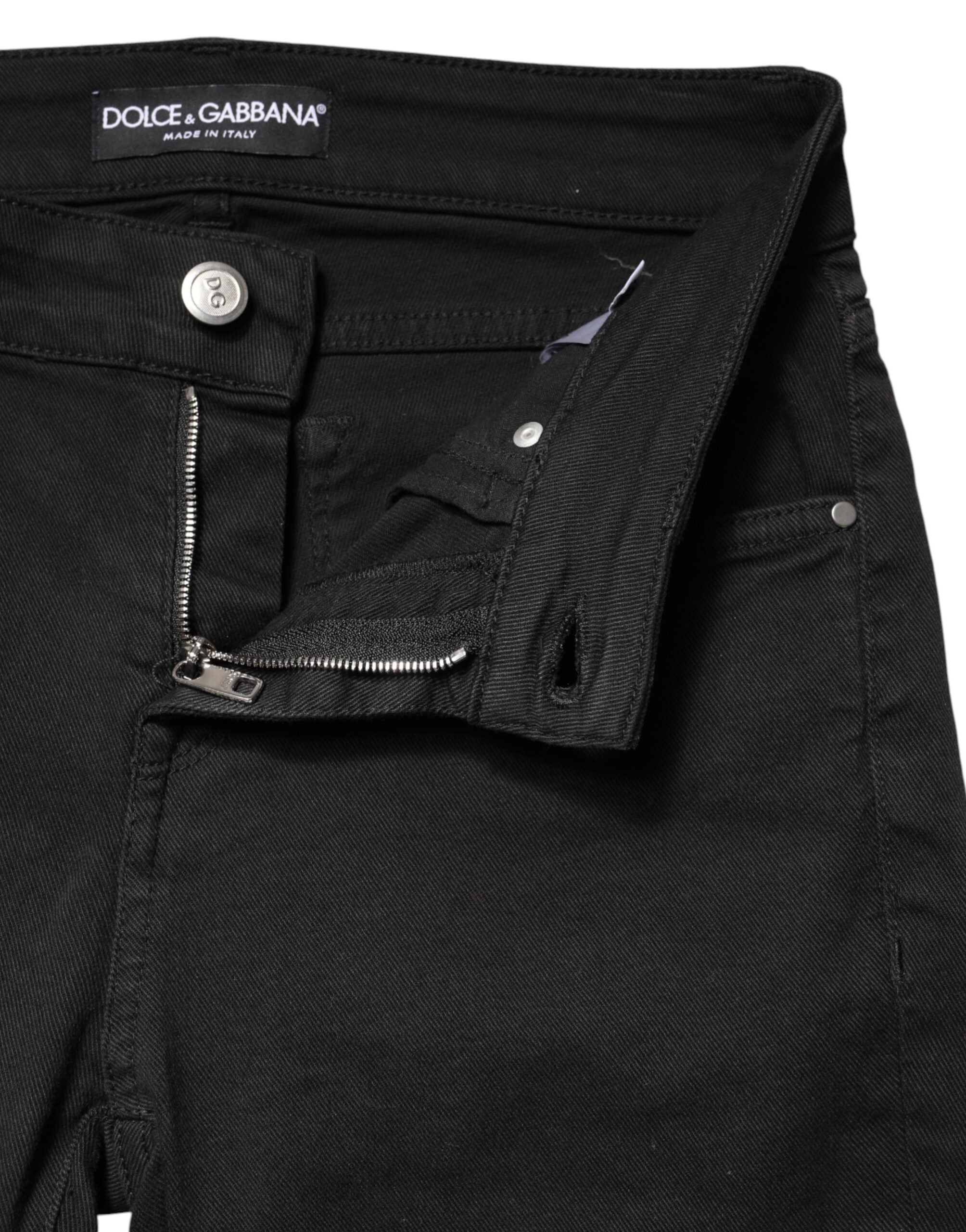 Dolce & Gabbana Schwarze Skinny-Jeans aus Baumwoll-Stretch